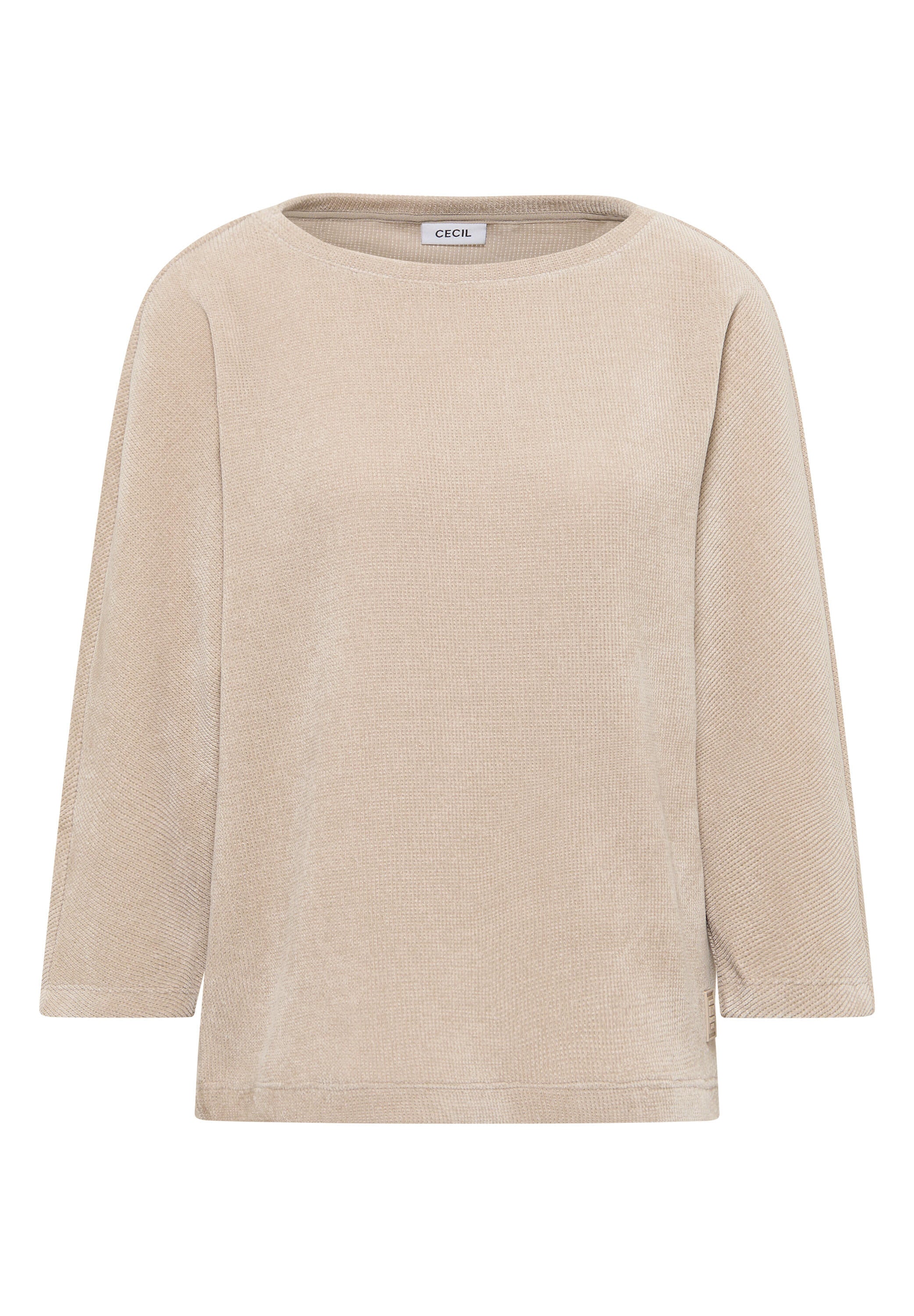 T-Shirt aus Cordstoff - 16983 oat milk beige - Beige