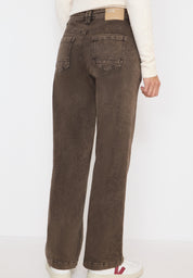 Jeans Wide Leg - 17107 chocolate mousse - Braun