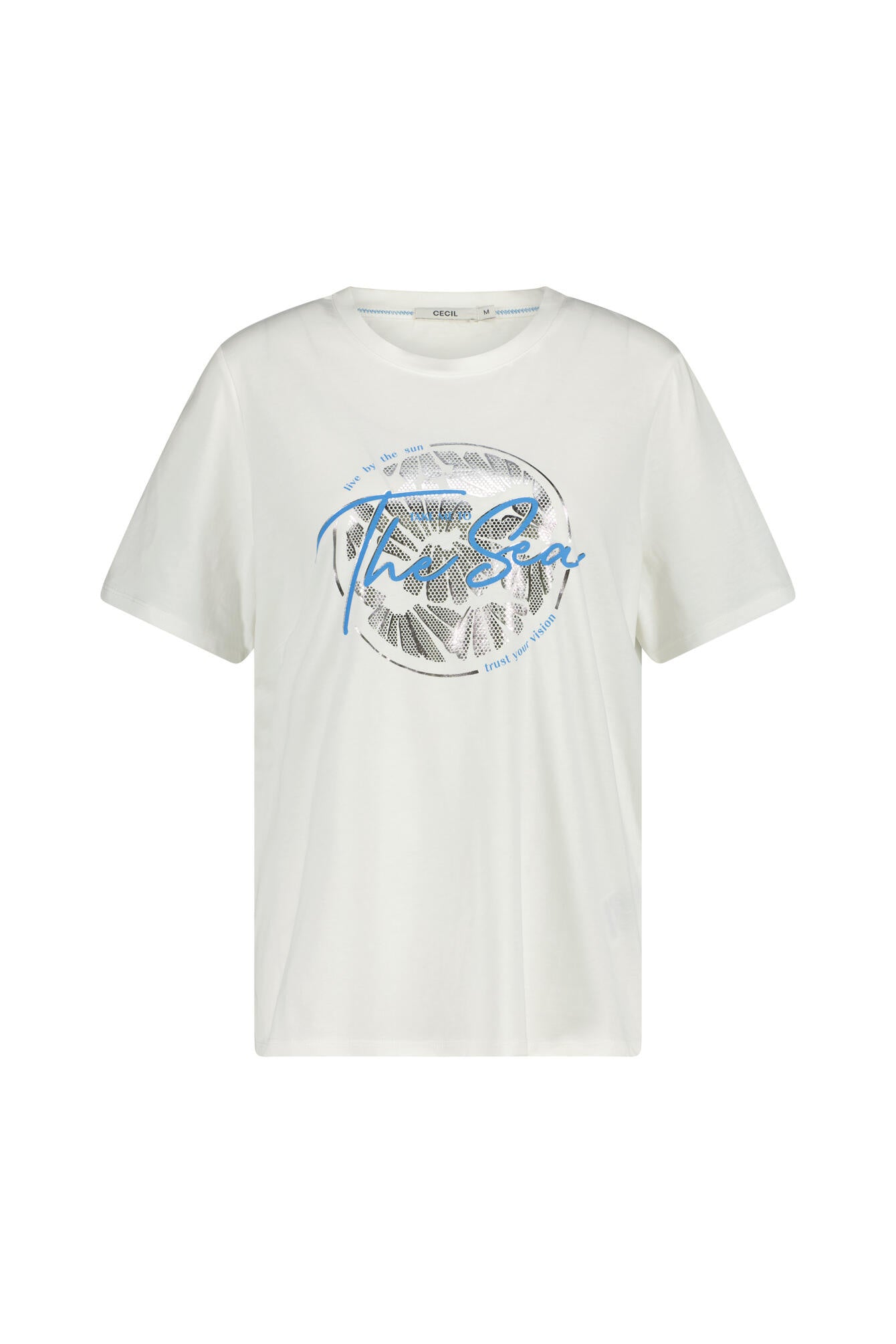 T-Shirt mit Aufdruck - 33474 vanilla white - Creme