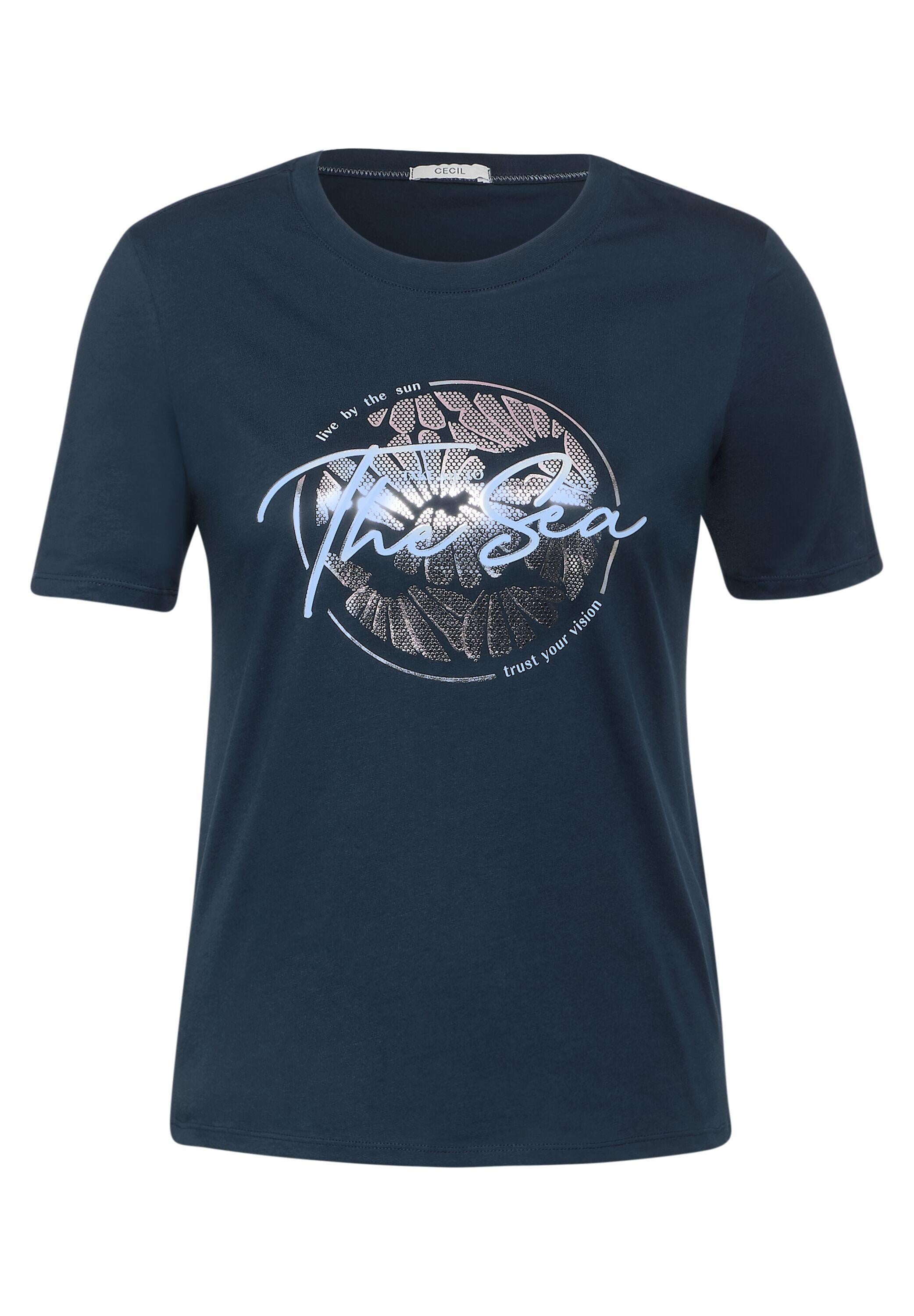 T-Shirt mit Aufdruck - 35673 dark petrol blue - Blau