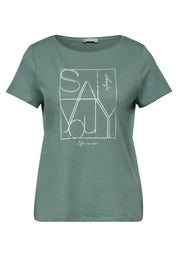 T-Shirt mit Print - 35928-seafoam green - Grün