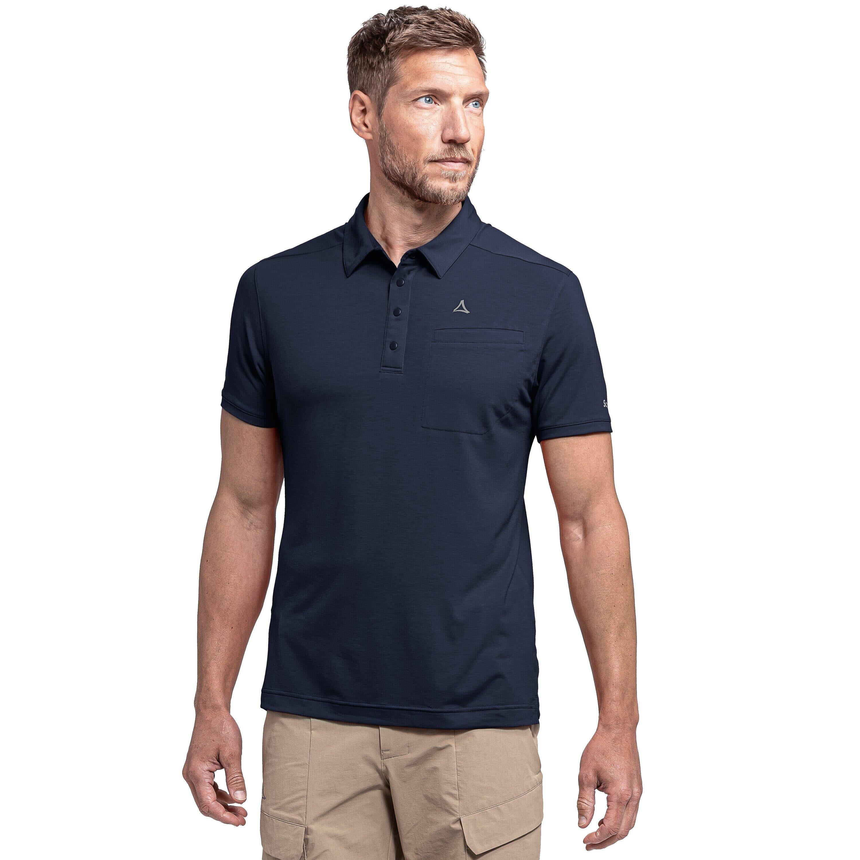 Outdoor-Poloshirt mit Logoprint - 8820-navyblazer - Blau