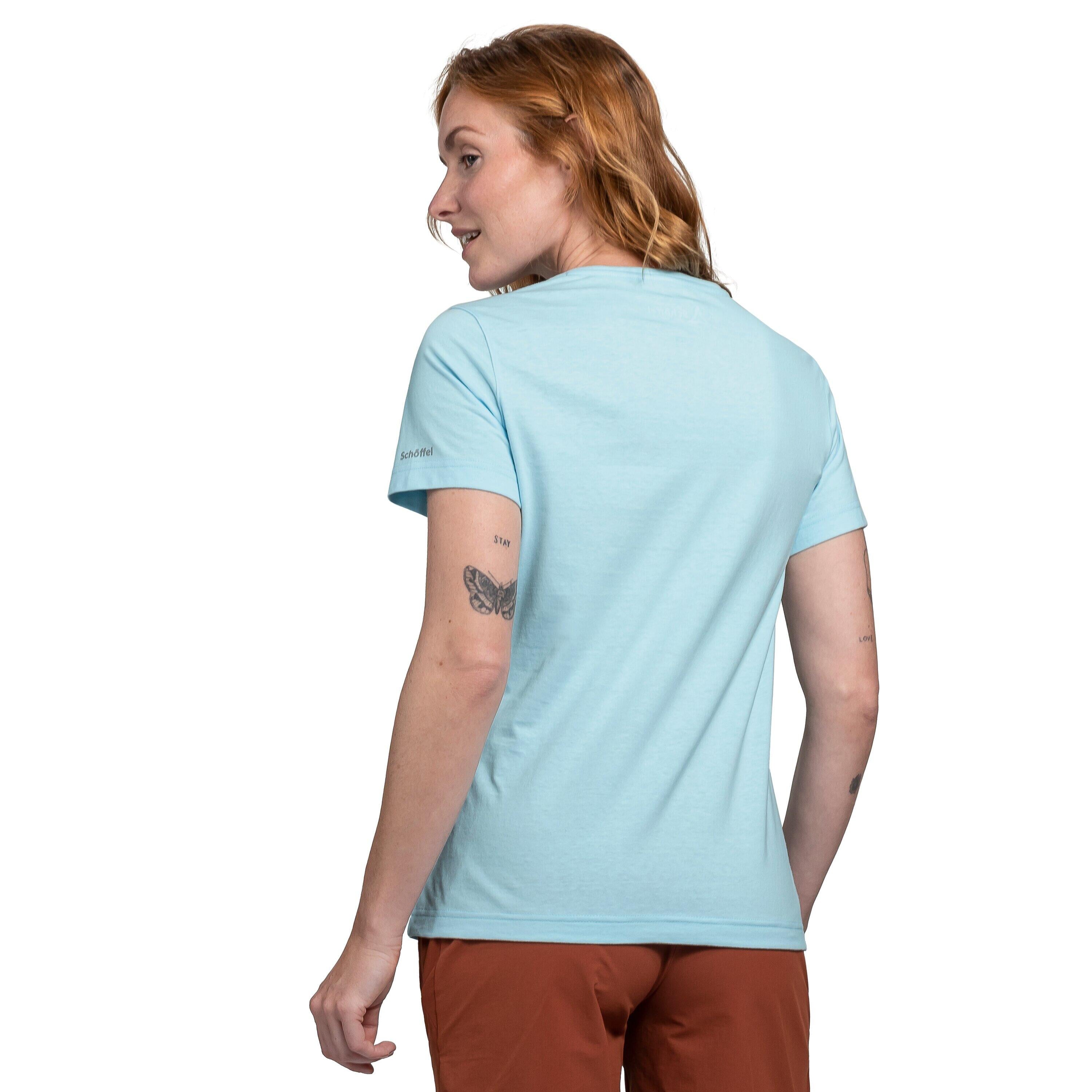 T-Shirt mit Print - 8025-icedblue - Blau