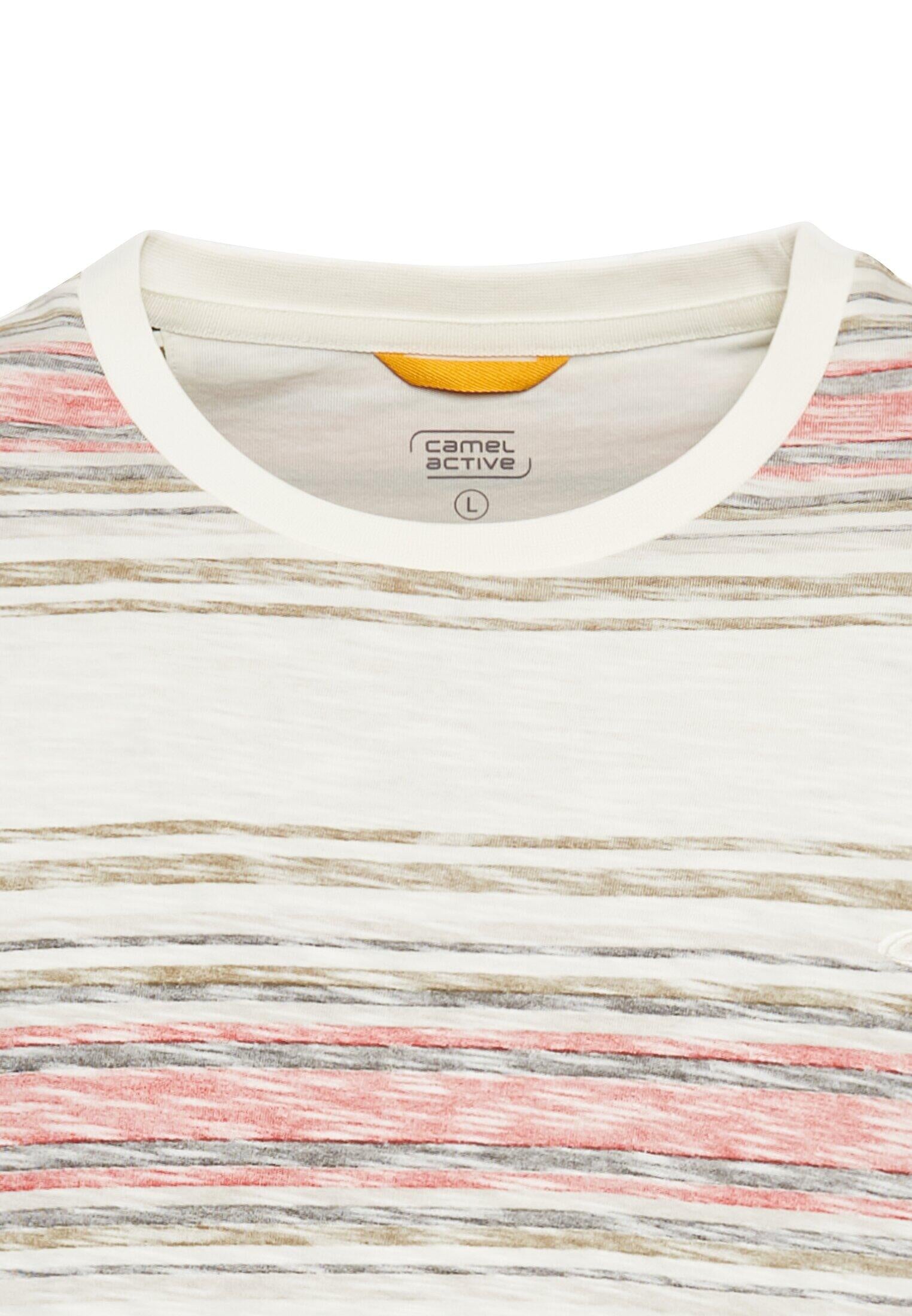 T-Shirt Regular Fit aus Baumwolle - 50-Sunfaded Red - Rot