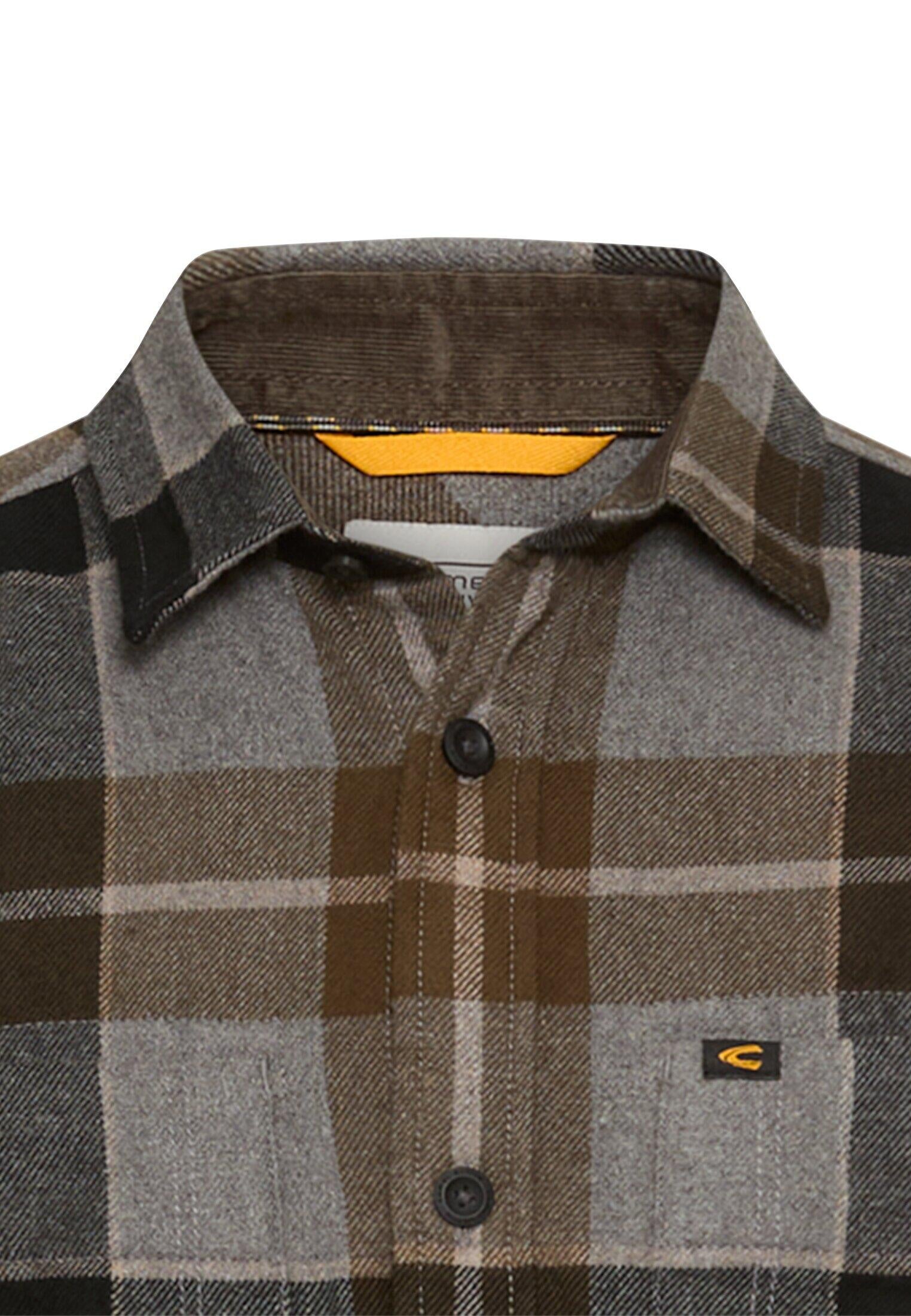 Flanellhemd kariert aus Baumwolle - 88-Asphalt - Grau