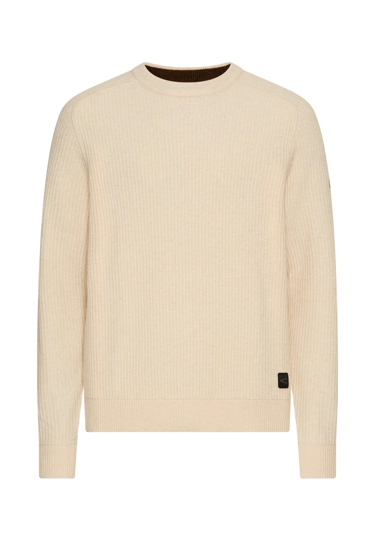 Strickpullover aus Wolle - 11-Oatmeal - Creme