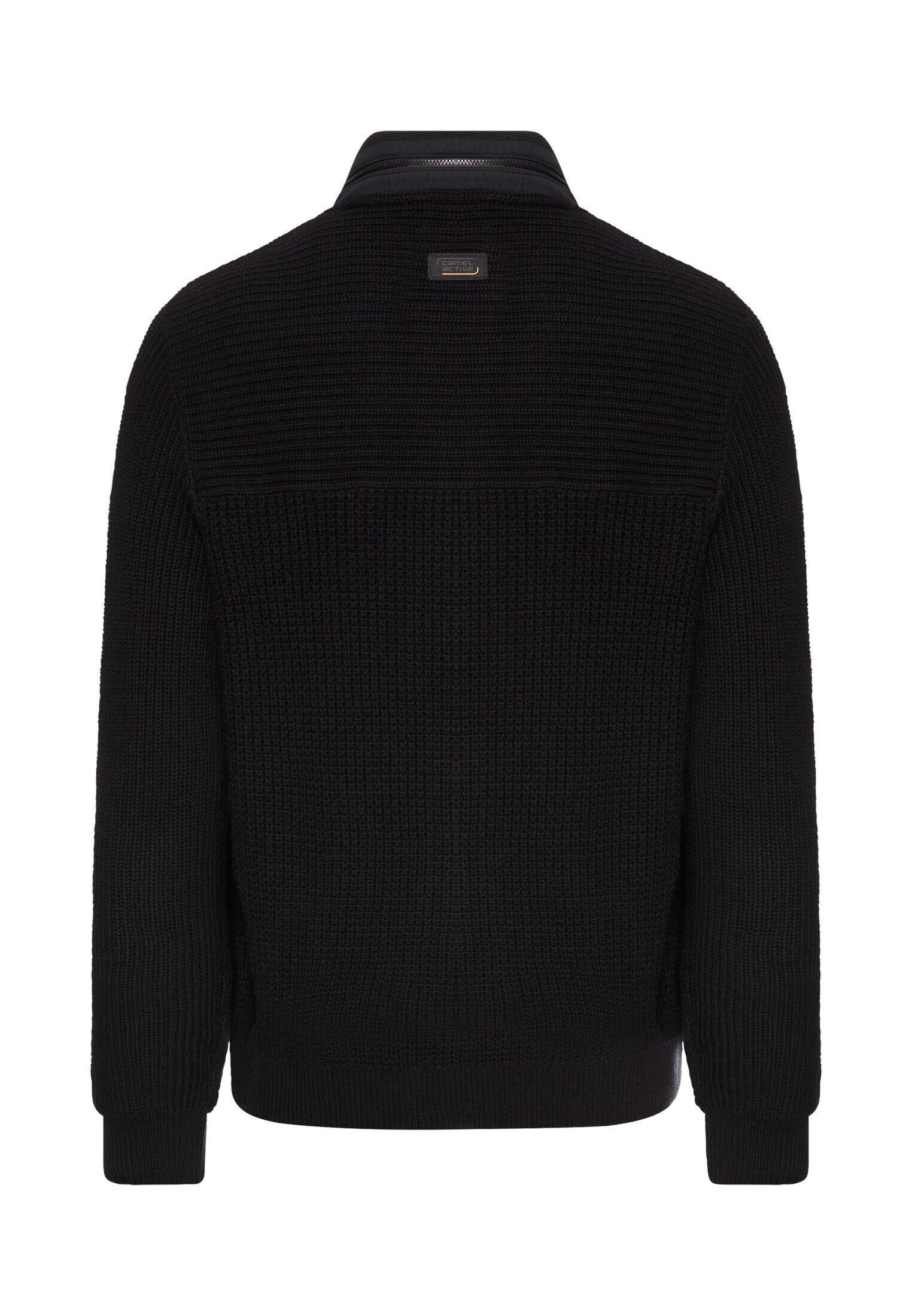 Strickjacke aus Baumwollmix - 88-Asphalt - Schwarz