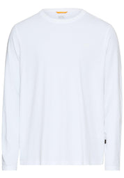 Langarmshirt aus Baumwollmix - 01-White - Weiß