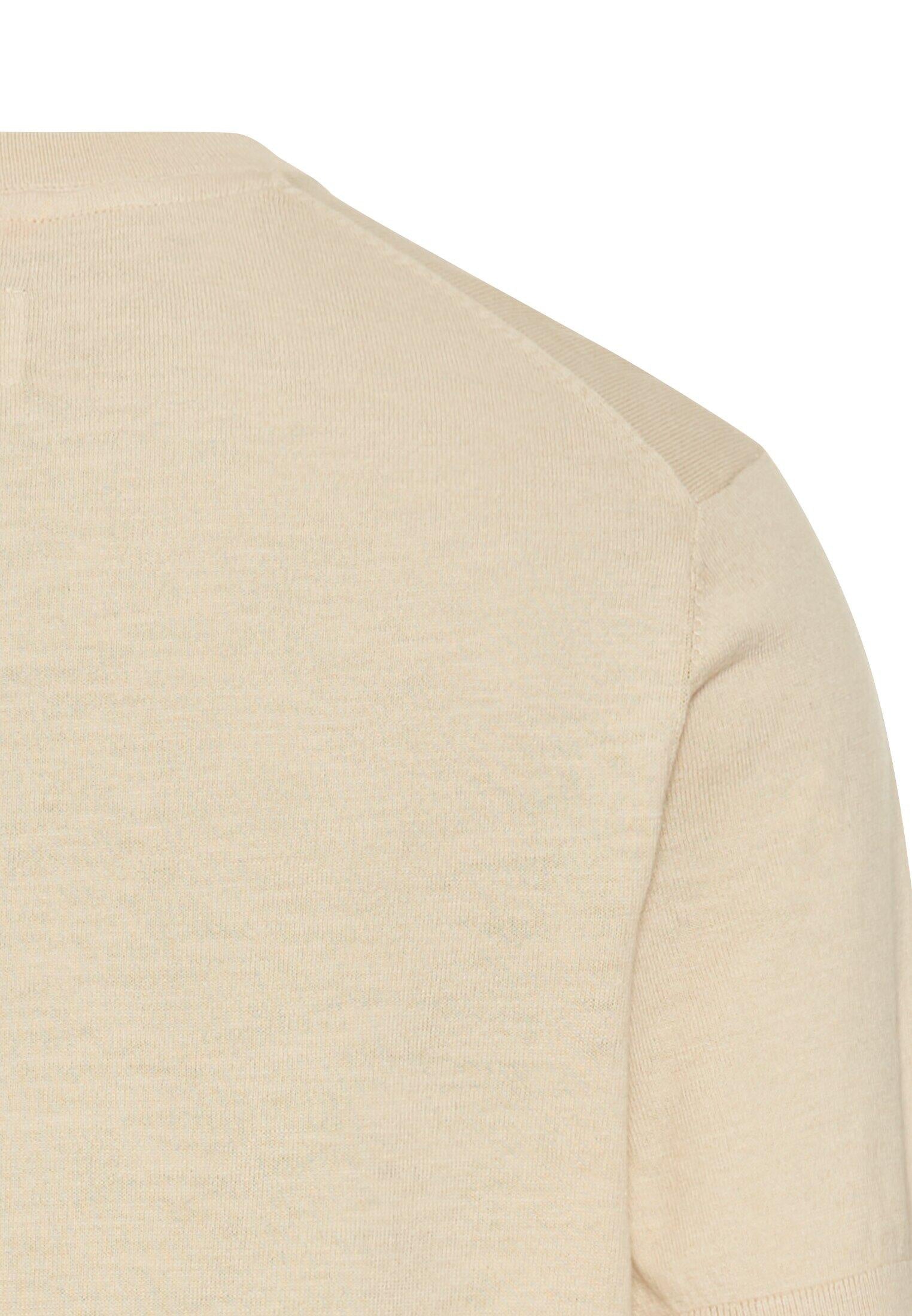 Strick-T-Shirt aus Baumwolle - 11-Oatmeal - Beige