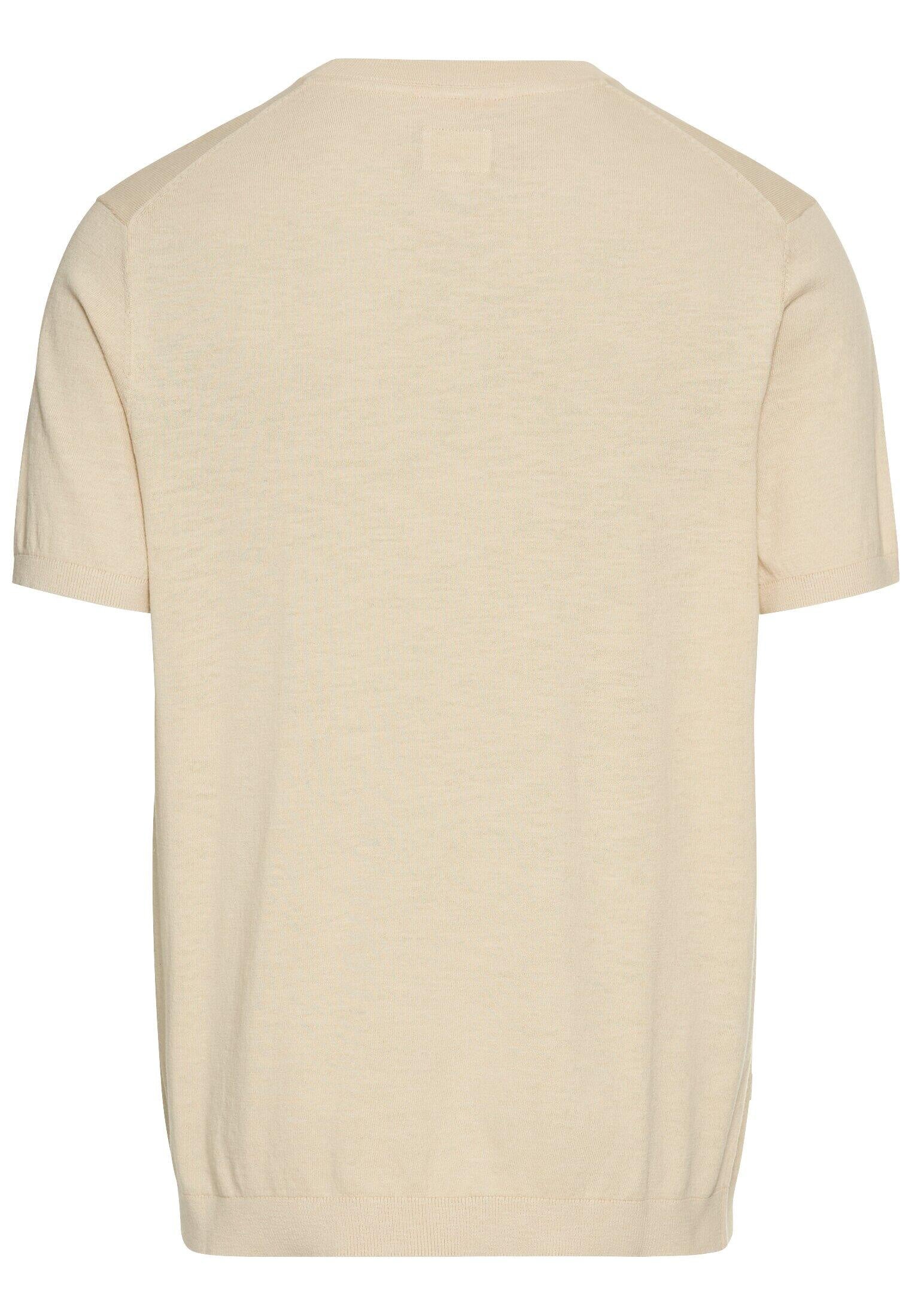 Strick-T-Shirt aus Baumwolle - 11-Oatmeal - Beige