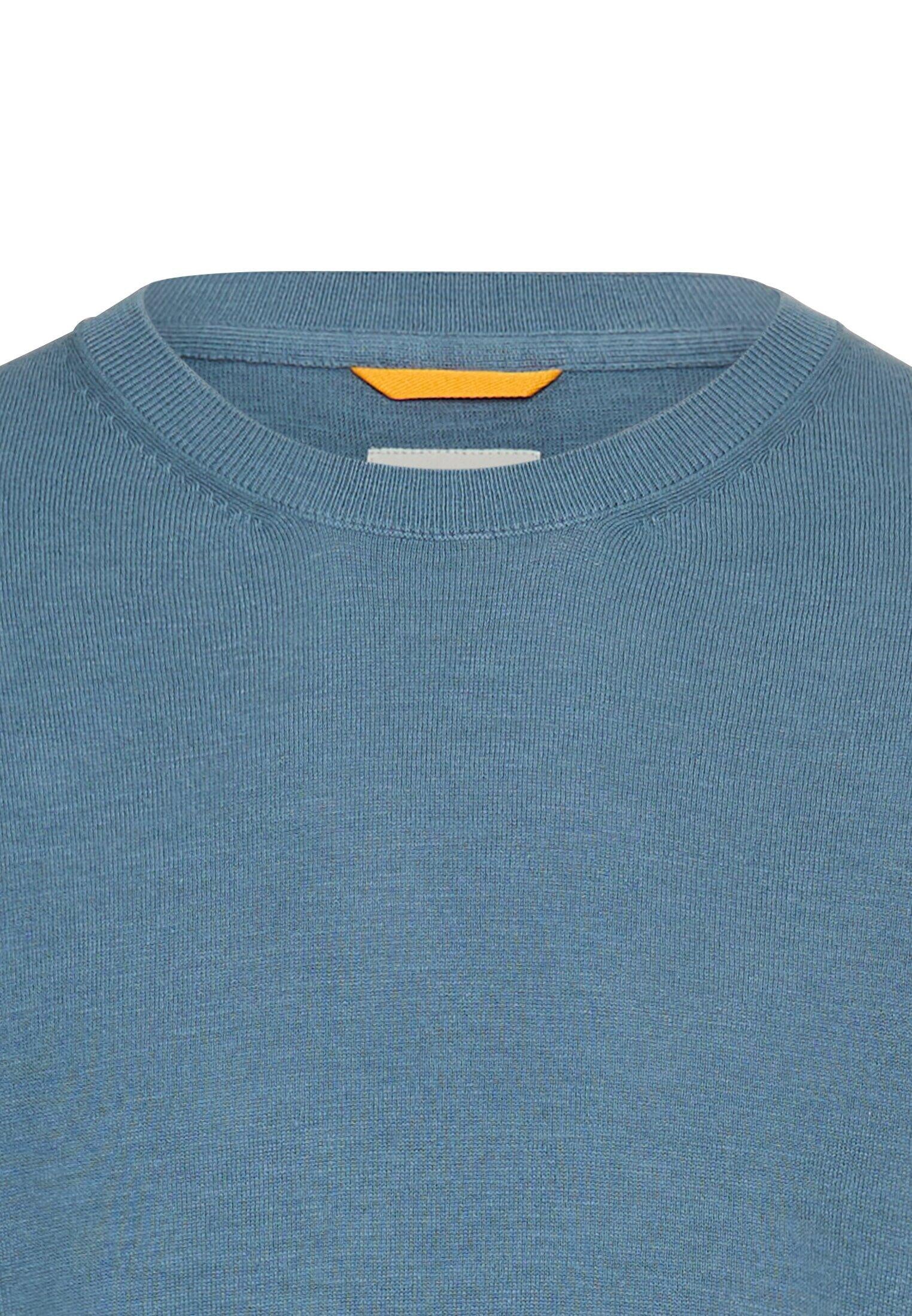 Strick-T-Shirt aus Baumwolle - 43-Stone Blue - Blau