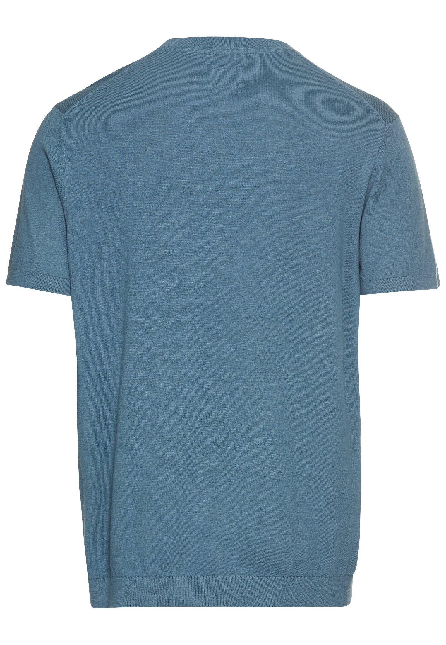 Strick-T-Shirt aus Baumwolle - 43-Stone Blue - Blau