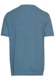 Strick-T-Shirt aus Baumwolle - 43-Stone Blue - Blau