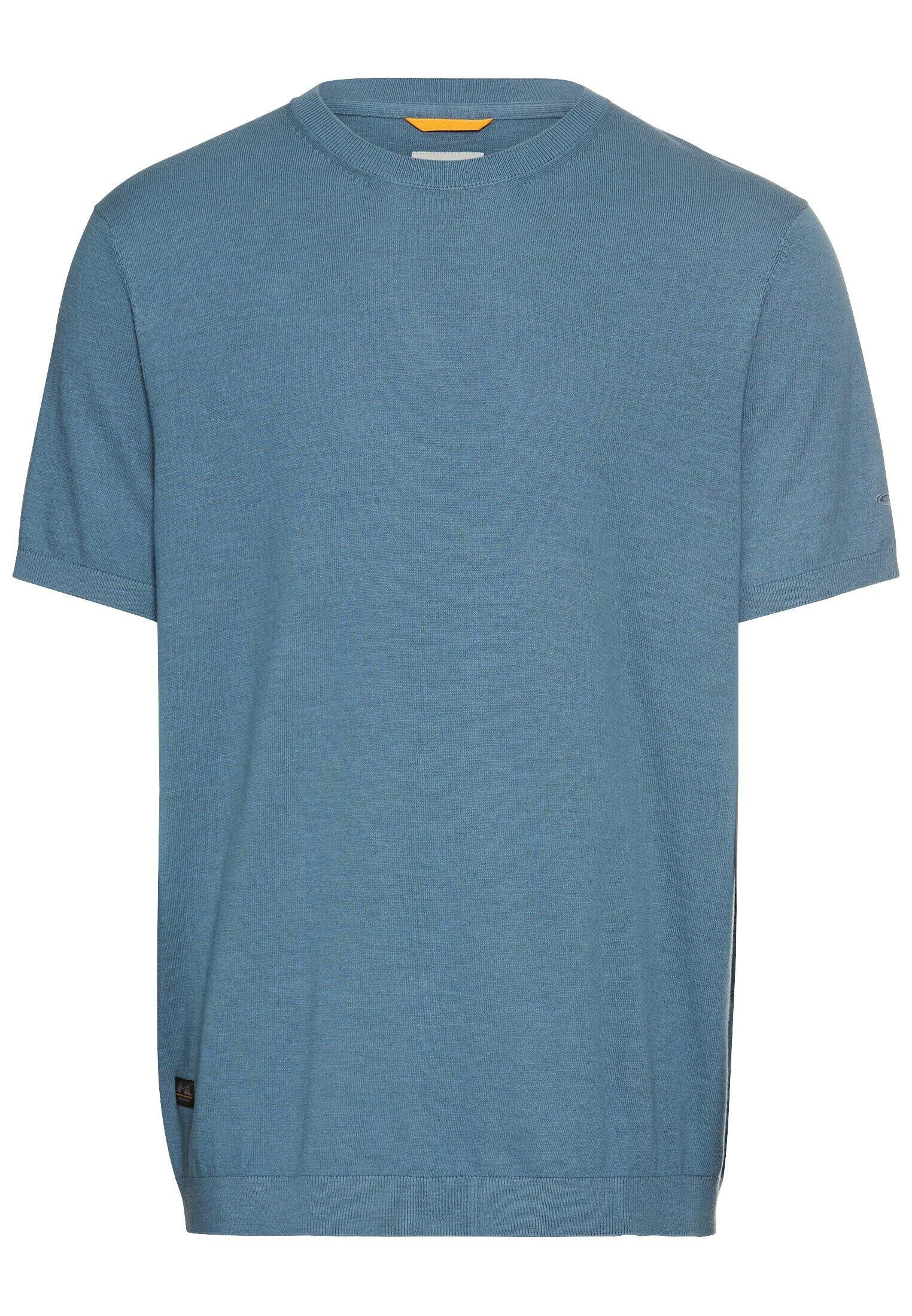 Strick-T-Shirt aus Baumwolle - 43-Stone Blue - Blau