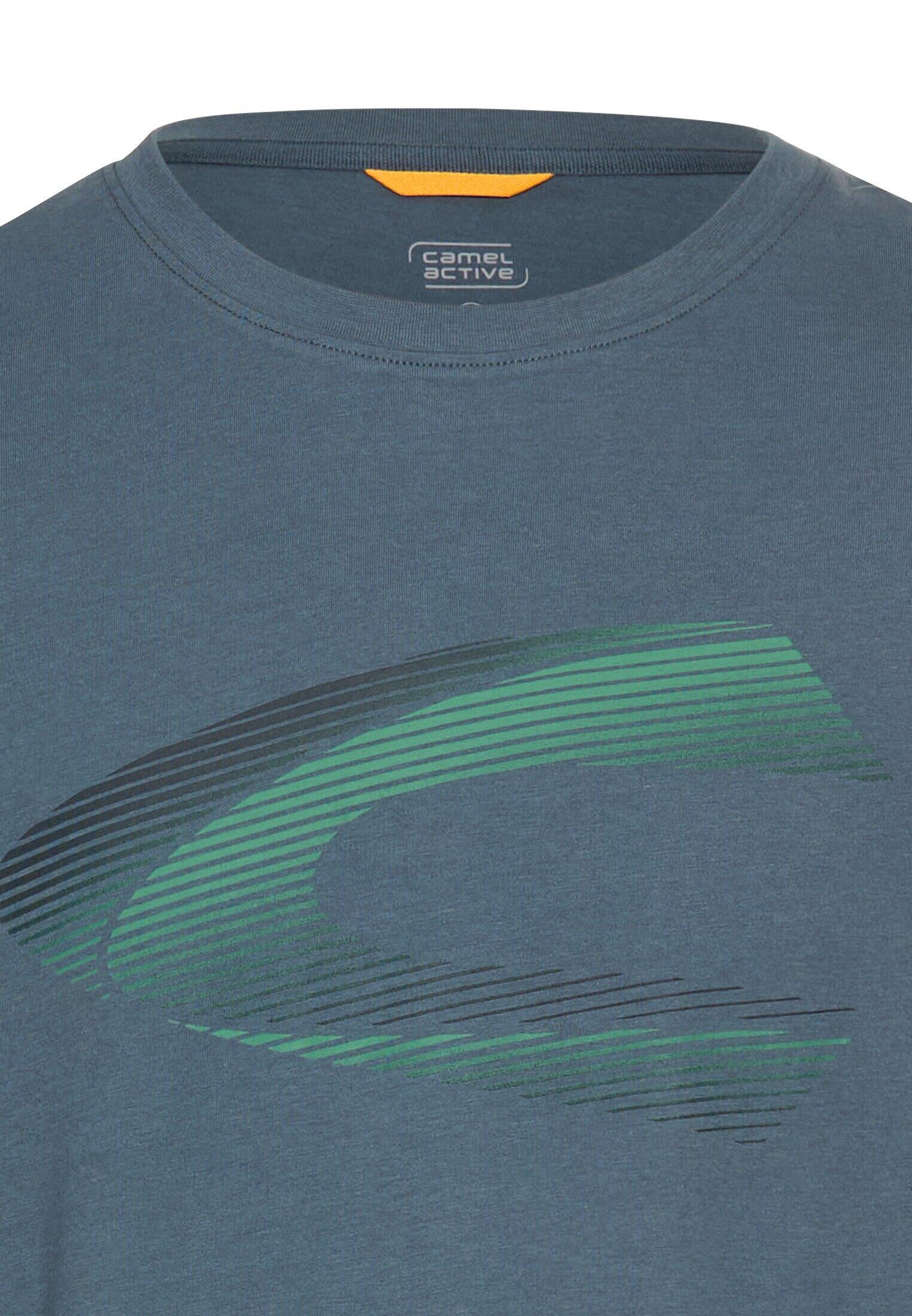 T-Shirt aus Baumwolle - 47-Tinted Blue - Blau