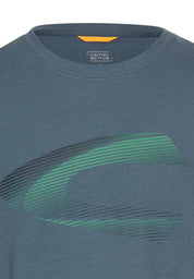 T-Shirt aus Baumwolle - 47-Tinted Blue - Blau