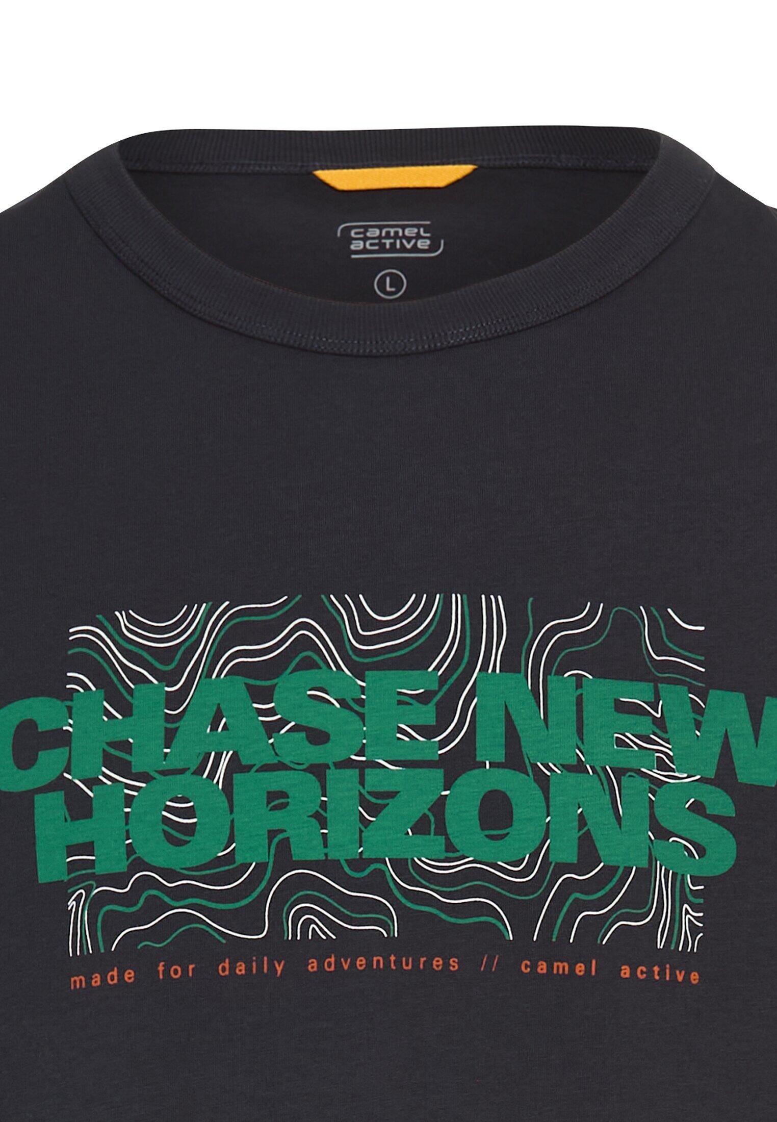 T-Shirt aus Baumwolle - 48-Dark Navy - Blau