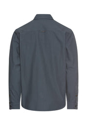 Langarm Hemd mit Kentkragen und Brusttaschen - 47-Tinted Blue - Blau
