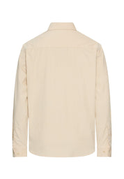 Langarm Shirt mit Button-Down-Kragen und Brusttasche - 11-Oatmeal - Creme