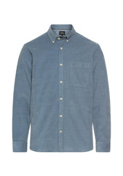 Langarm Shirt mit Button-Down-Kragen und Brusttasche - 43-Stone Blue - Blau