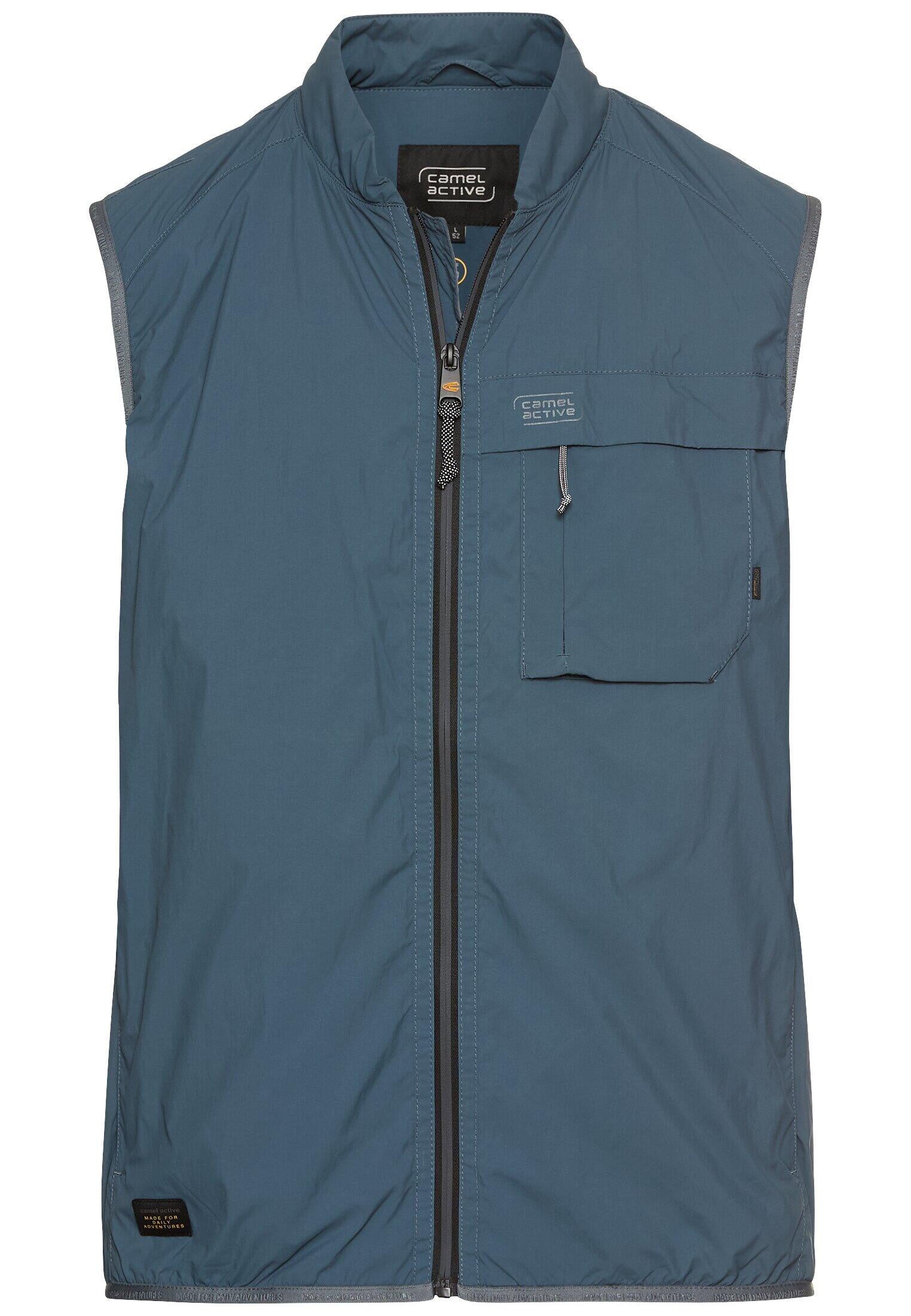 Weste mit Stehkragen - 47-Tinted Blue - Blau