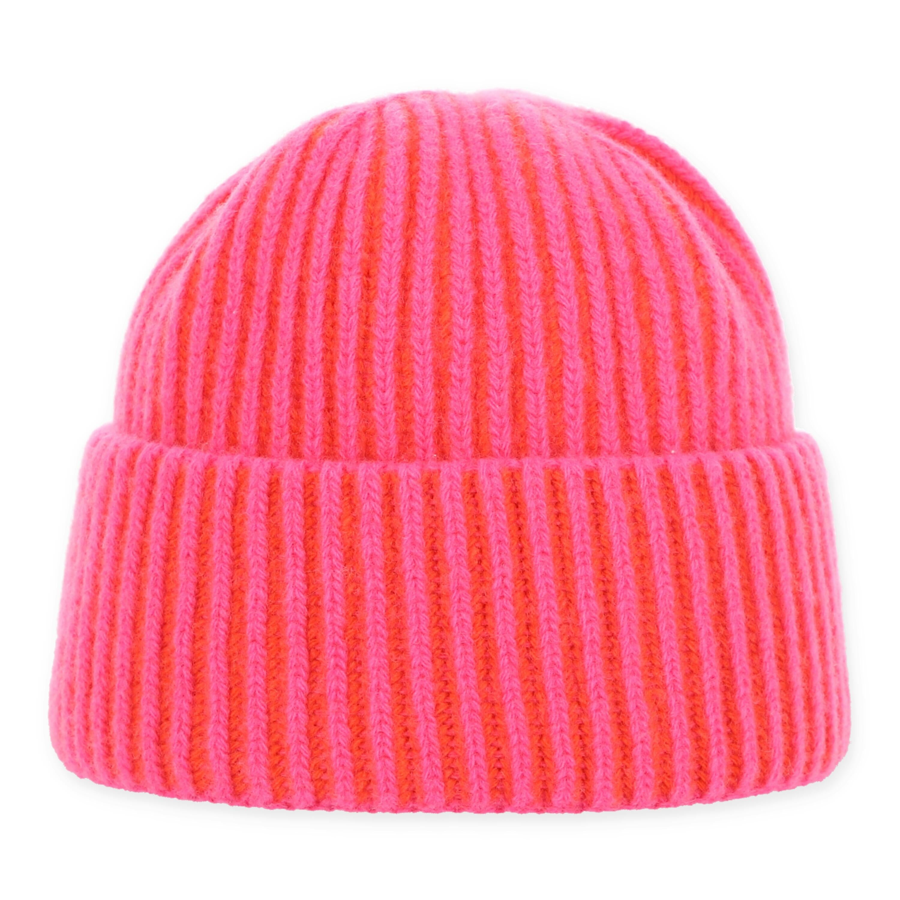 Strickmütze aus Schurwolle - 42 p - Pink