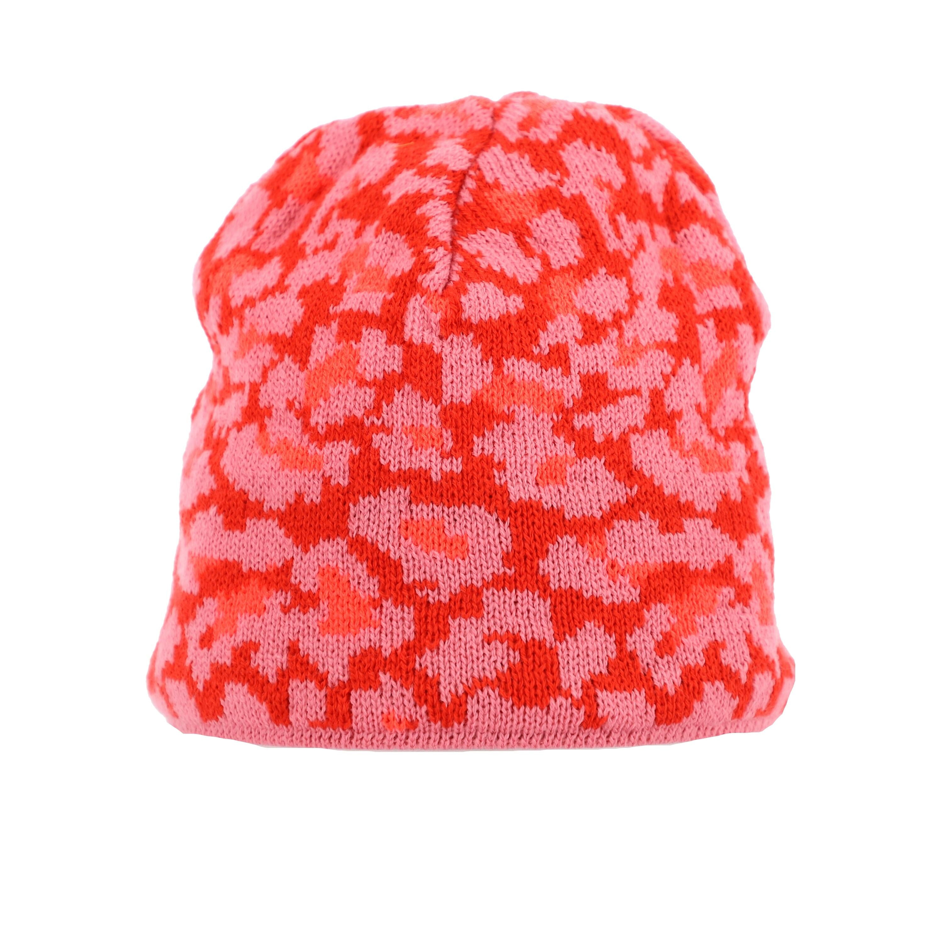 Strickmütze gemustert - 40 r - Rot