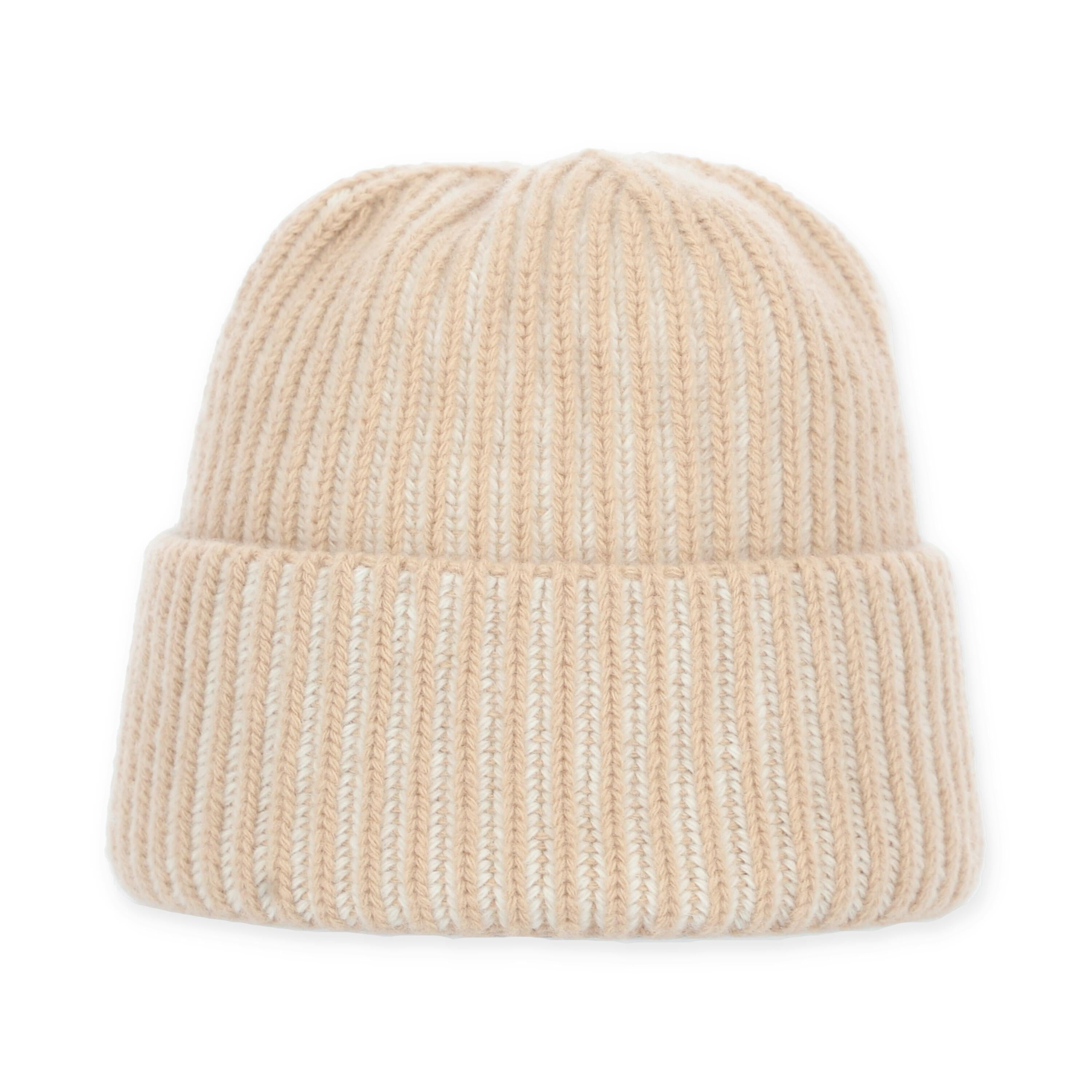 Strickmütze aus Schurwolle - 21 c - Beige