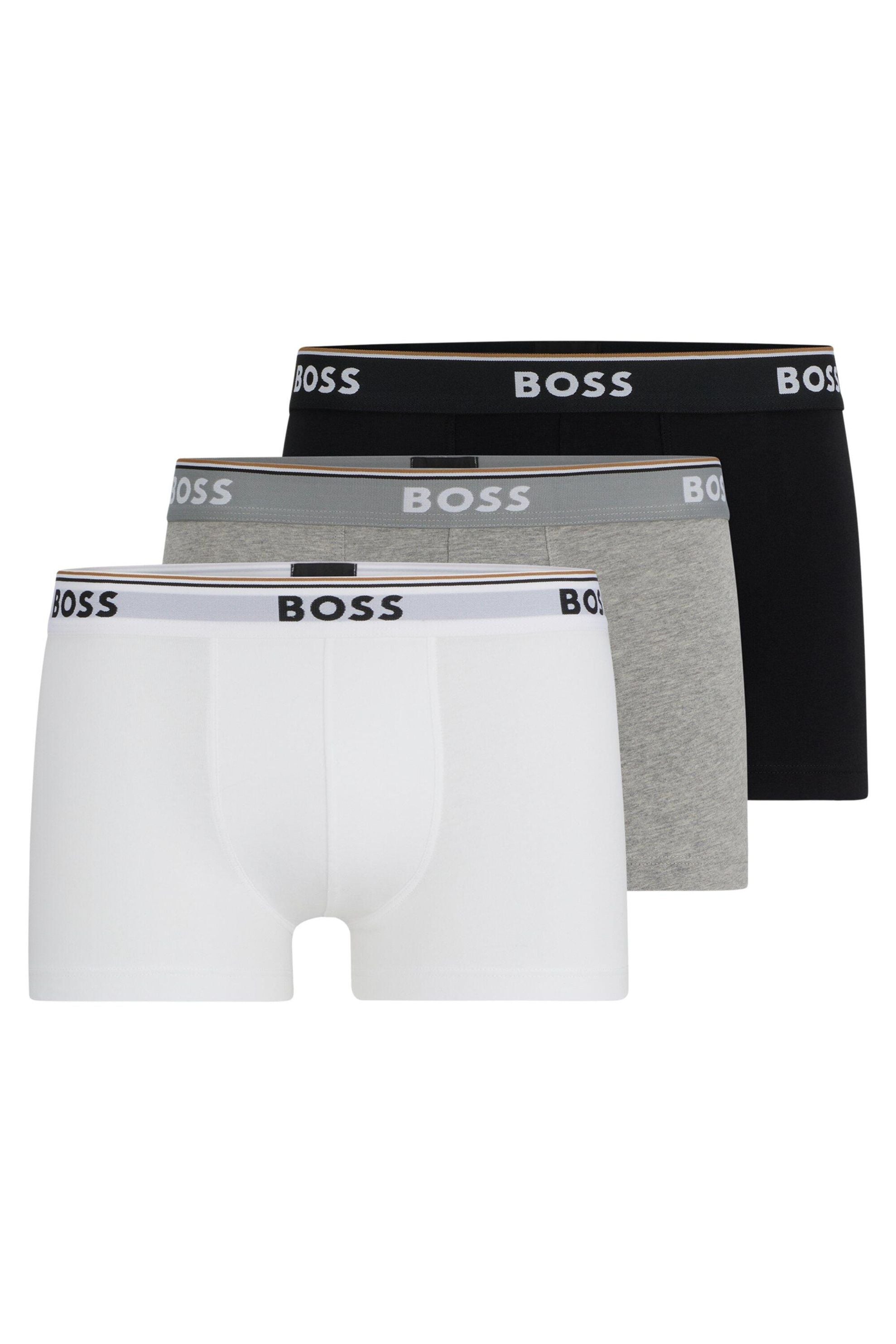 3er Set Boxershorts Trunk - 480-Open Blue - Schwarz