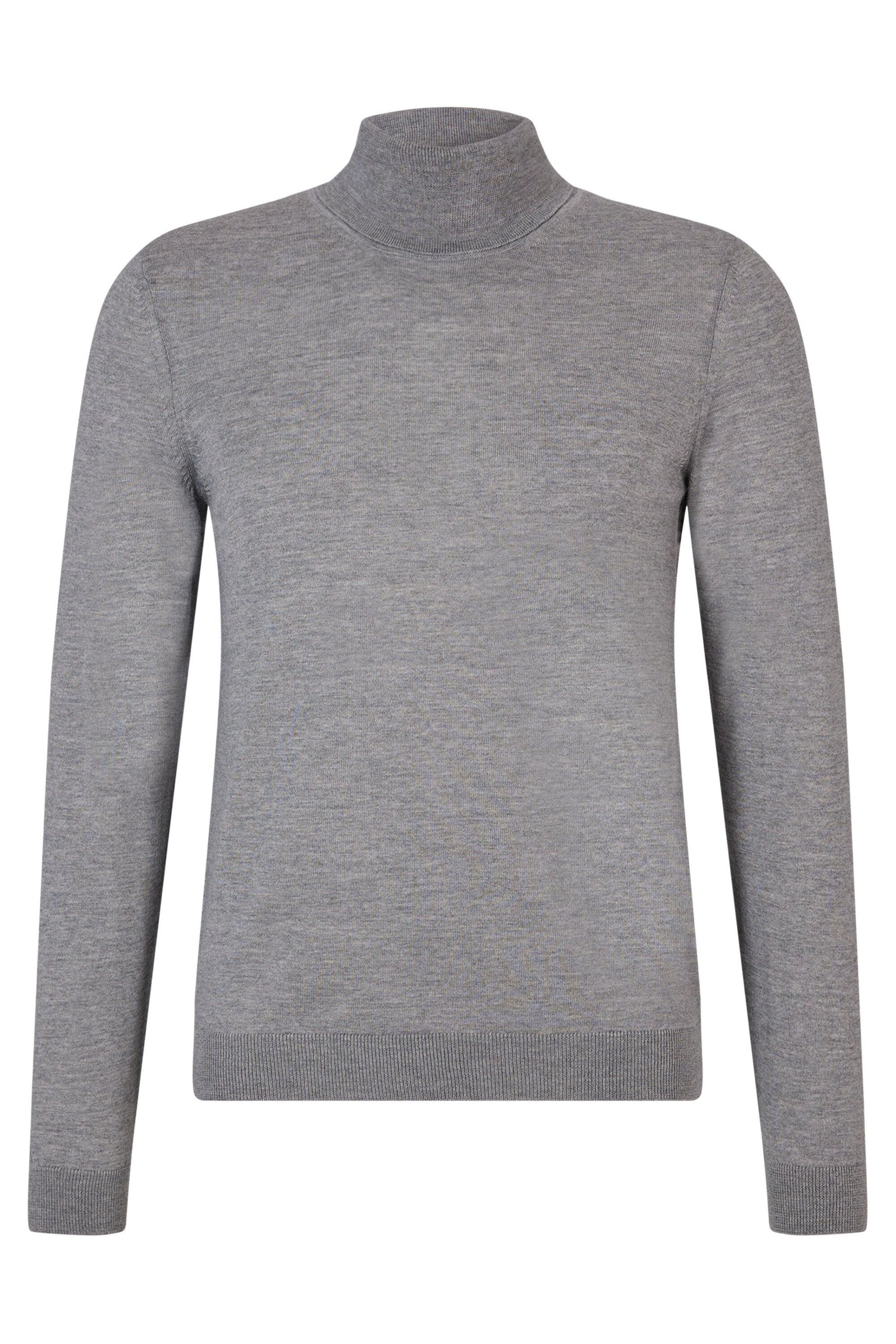 Strickpullover mit Rollkragen - 041-Silver - Grau