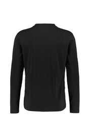 Langarmshirt aus Baumwolle - 001-Black - Schwarz