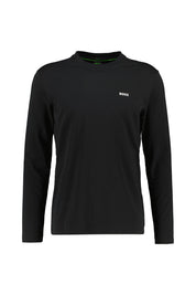 Langarmshirt aus Baumwolle - 001-Black - Schwarz