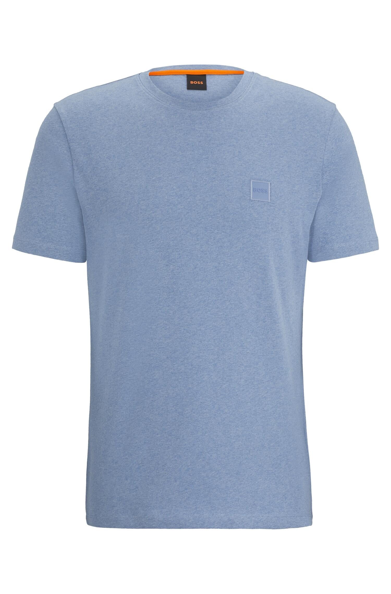 T-Shirt aus Baumwolle - 485-Open Blue - Blau