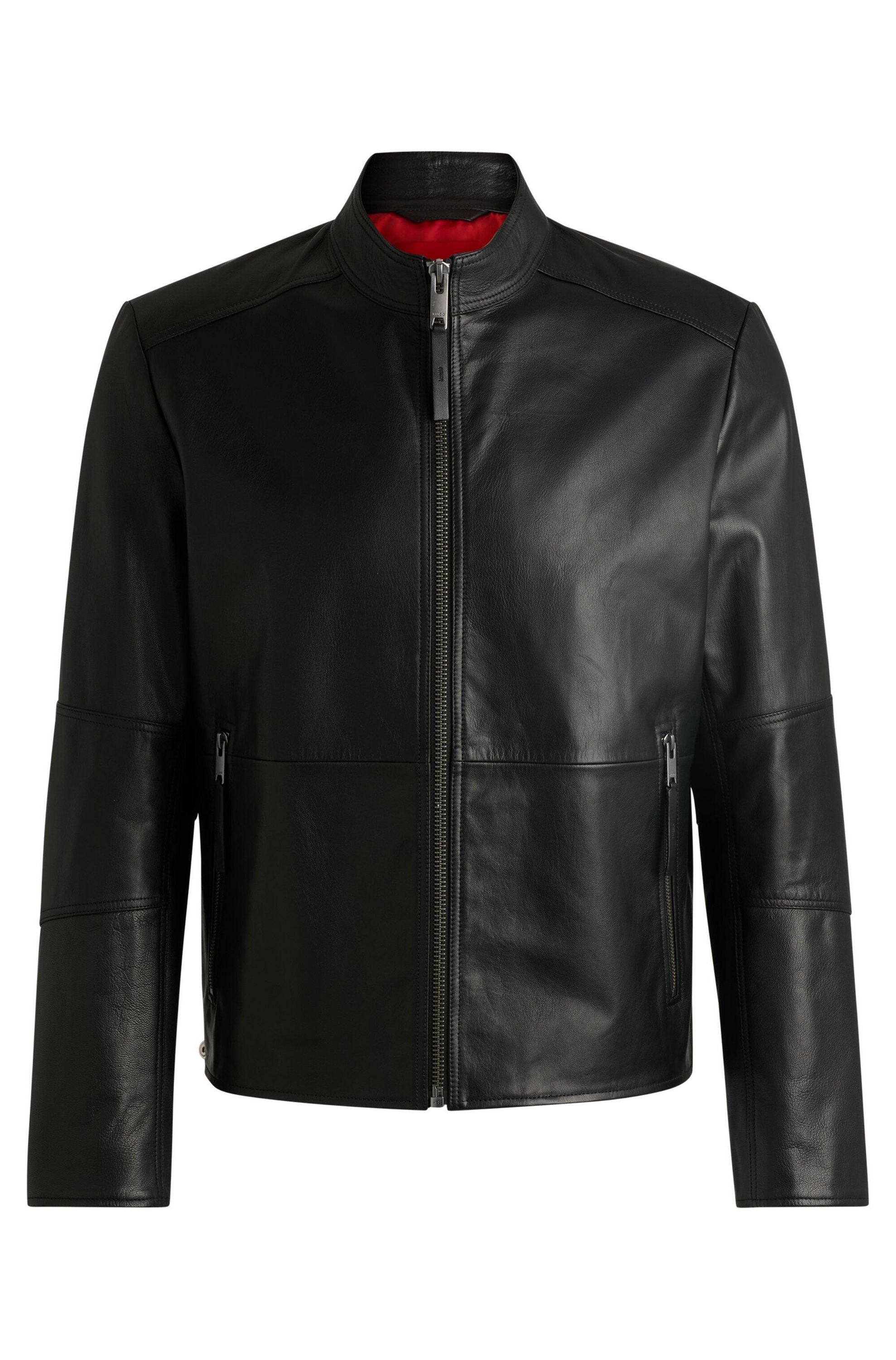 Lederjacke aus Ziegenleder - 001-Black - Schwarz