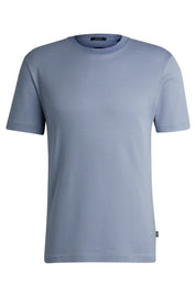 T-Shirt mit Struktur - 490-Open Blue - Blau