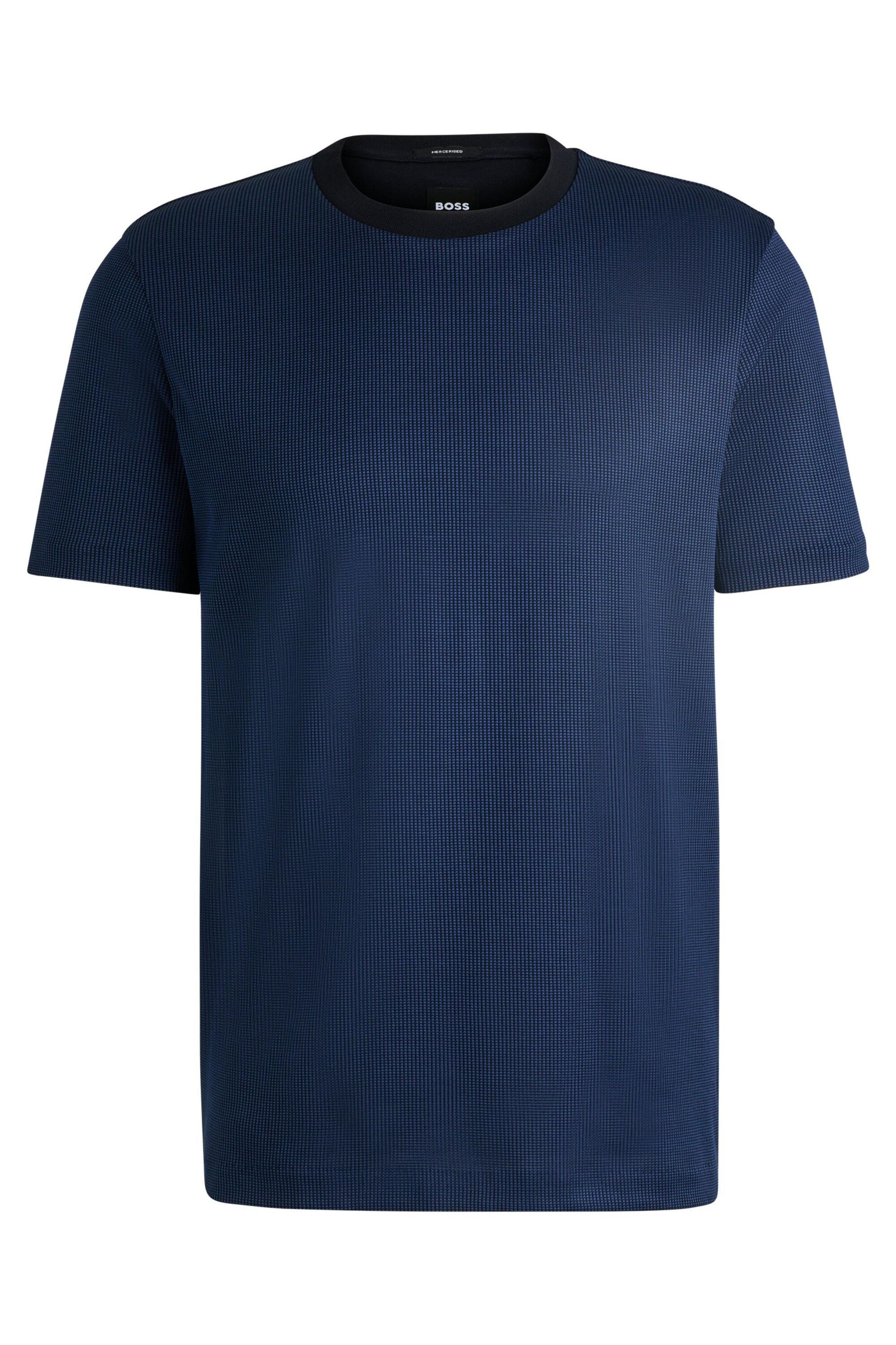 T-Shirt mit Struktur - 404-Dark Blue - Blau