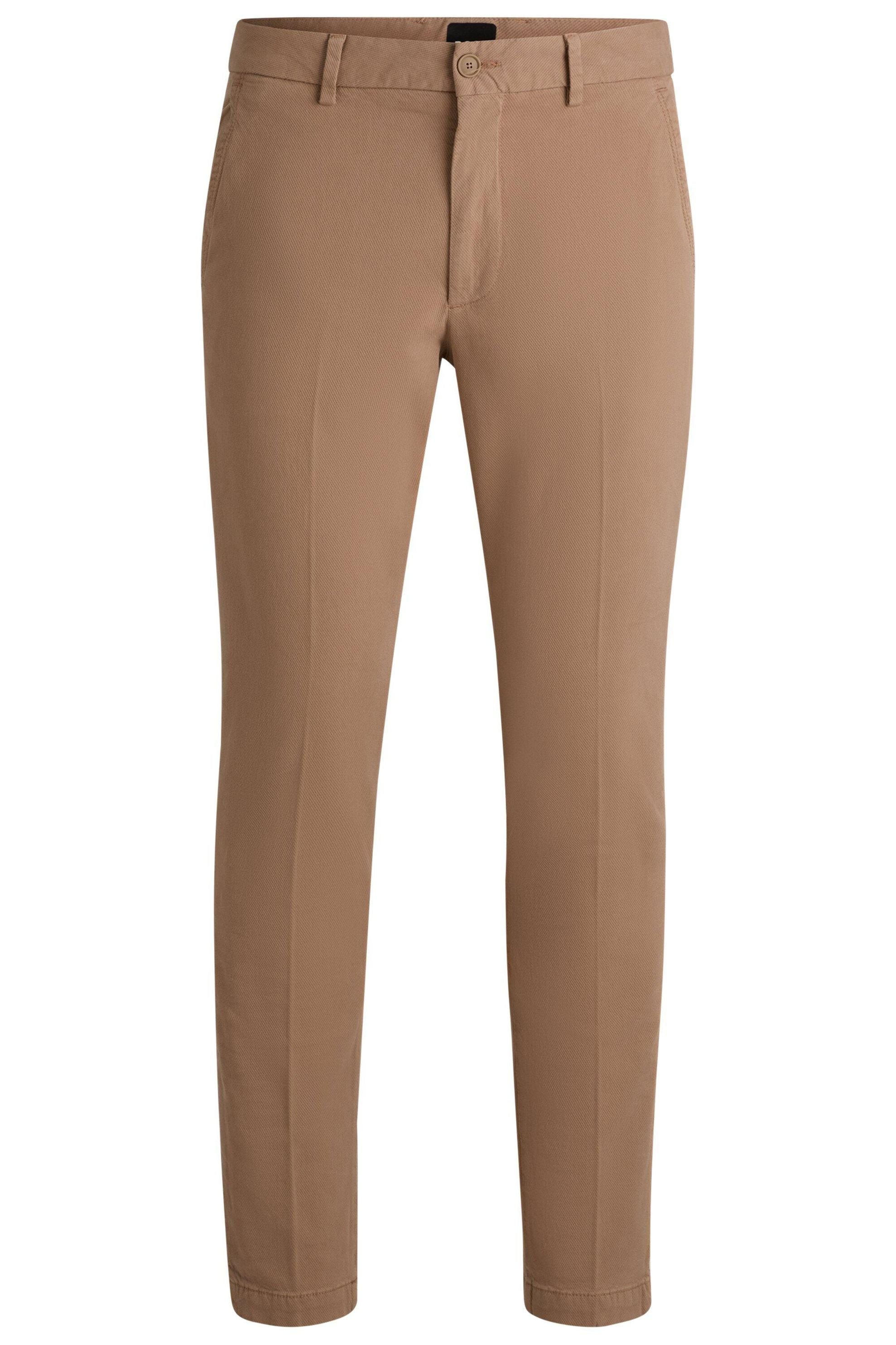 Slim Fit Chino-Hose aus strukturiertem Baumwoll-Mix - 282-Open Beige - Braun