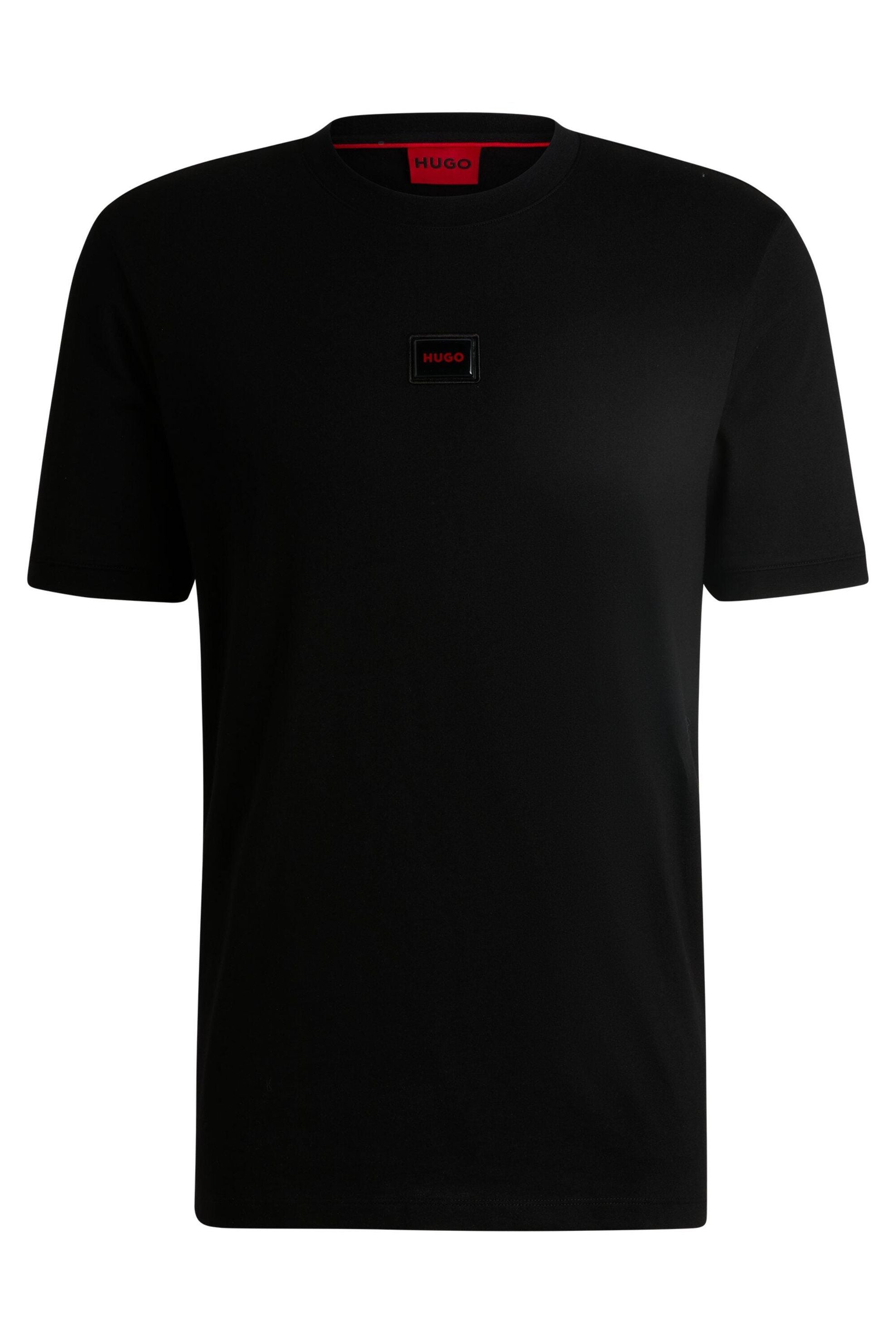 T-Shirt mit aufgesticktem Logo - 001-Black - Schwarz