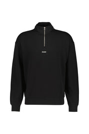 Sweatshirt mit 1/2 Zip - 001-Black - Schwarz