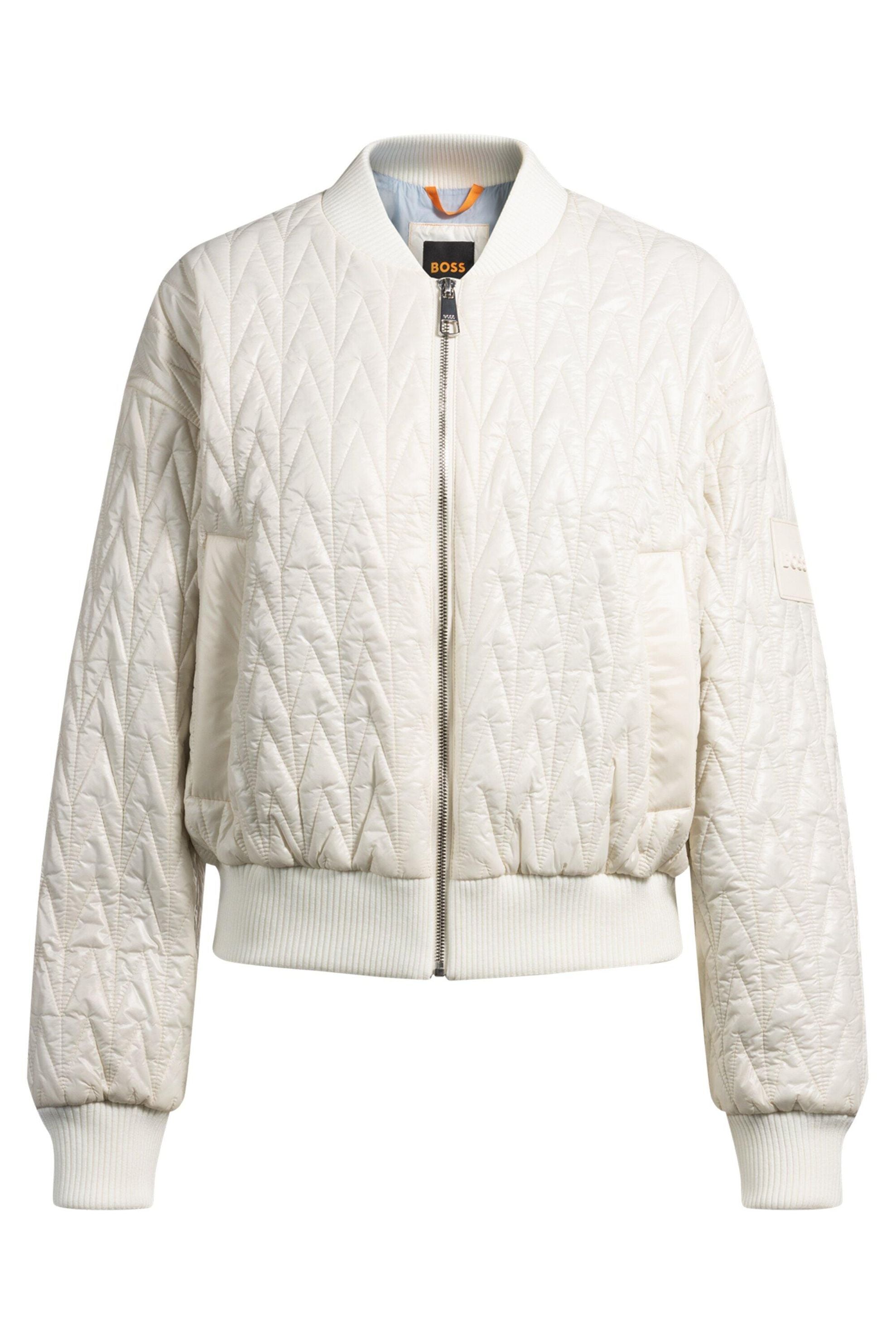 Bomberjacke mit Steppmuster - 118-Open White - Weiß