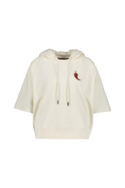 Sweathoodie aus Baumwolle - 118-Open White - Creme