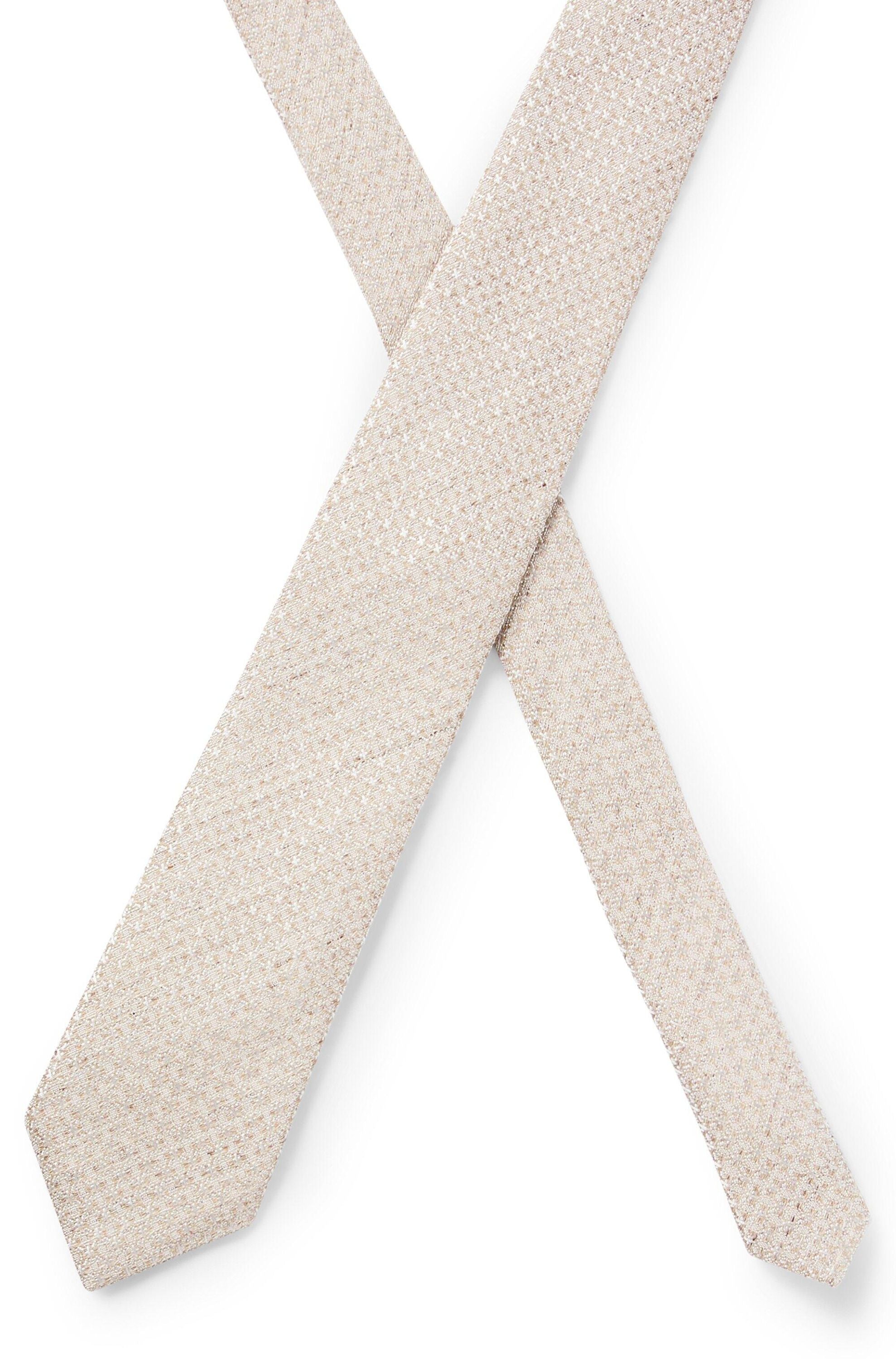 Strukturierte Krawatte 7,5cm - 275-Light Beige - Beige