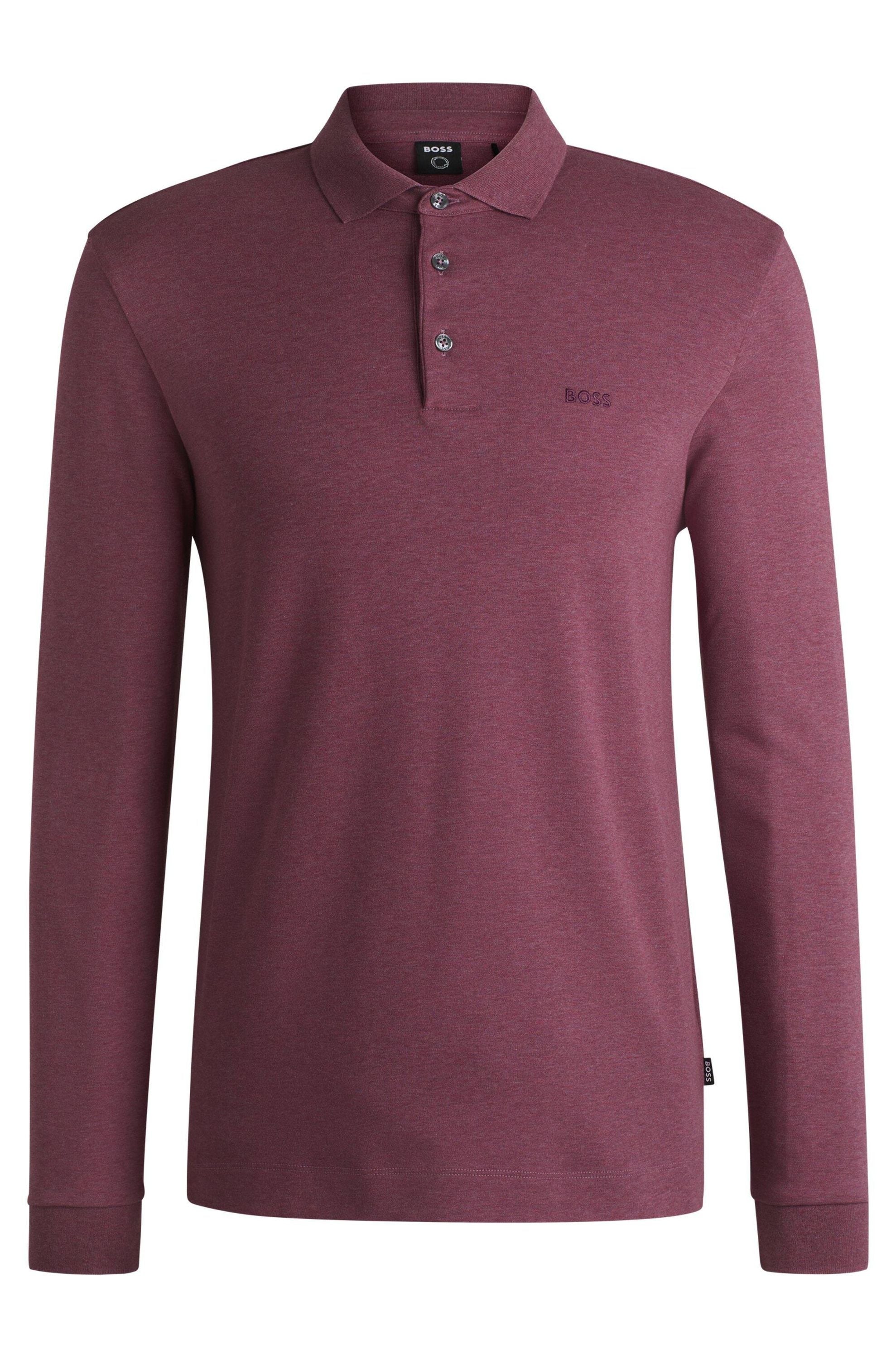 Langarm Polo Shirt - 535-Light/Pastel Purple - Violett