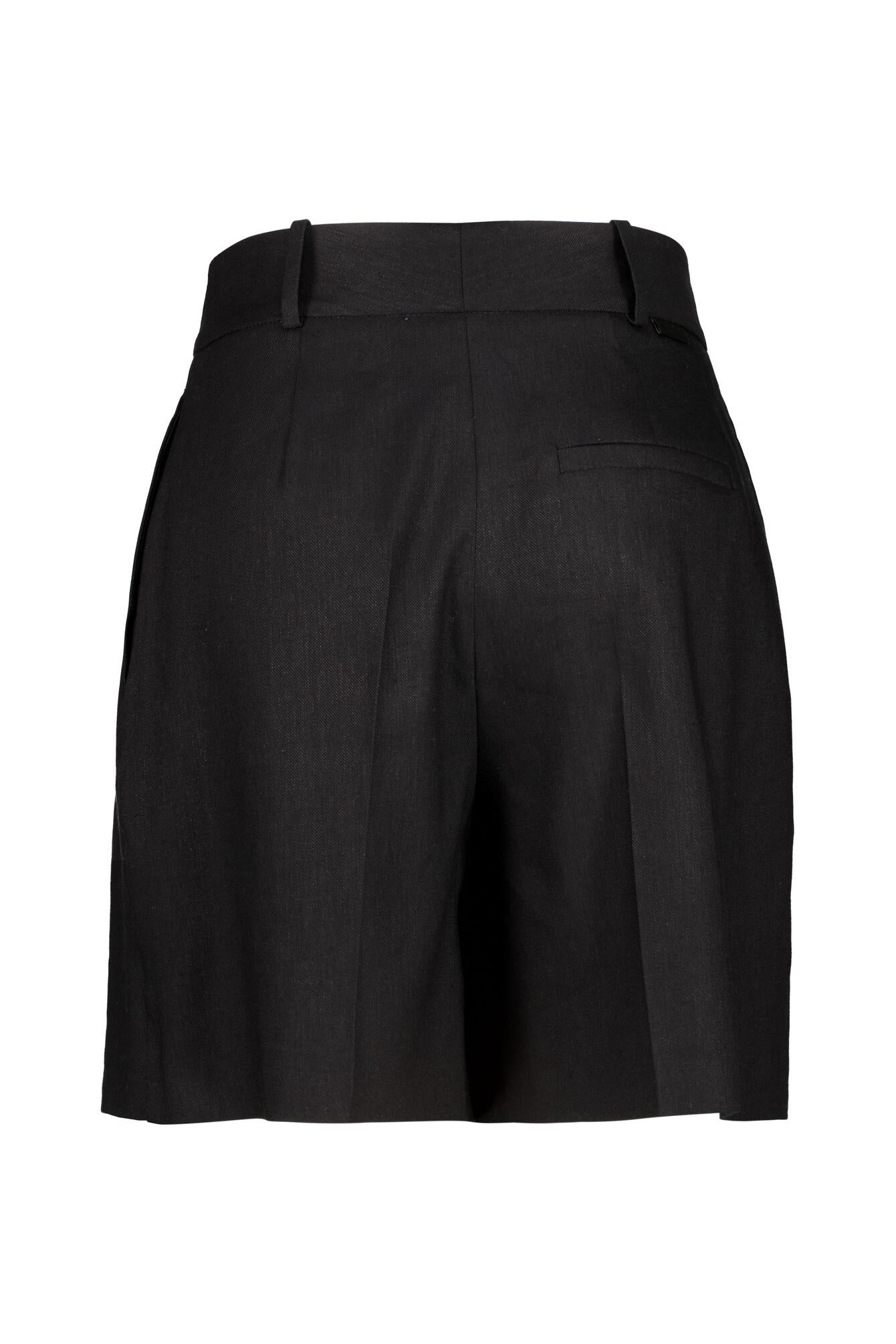 Shorts aus Leinen - 001-Black - Schwarz