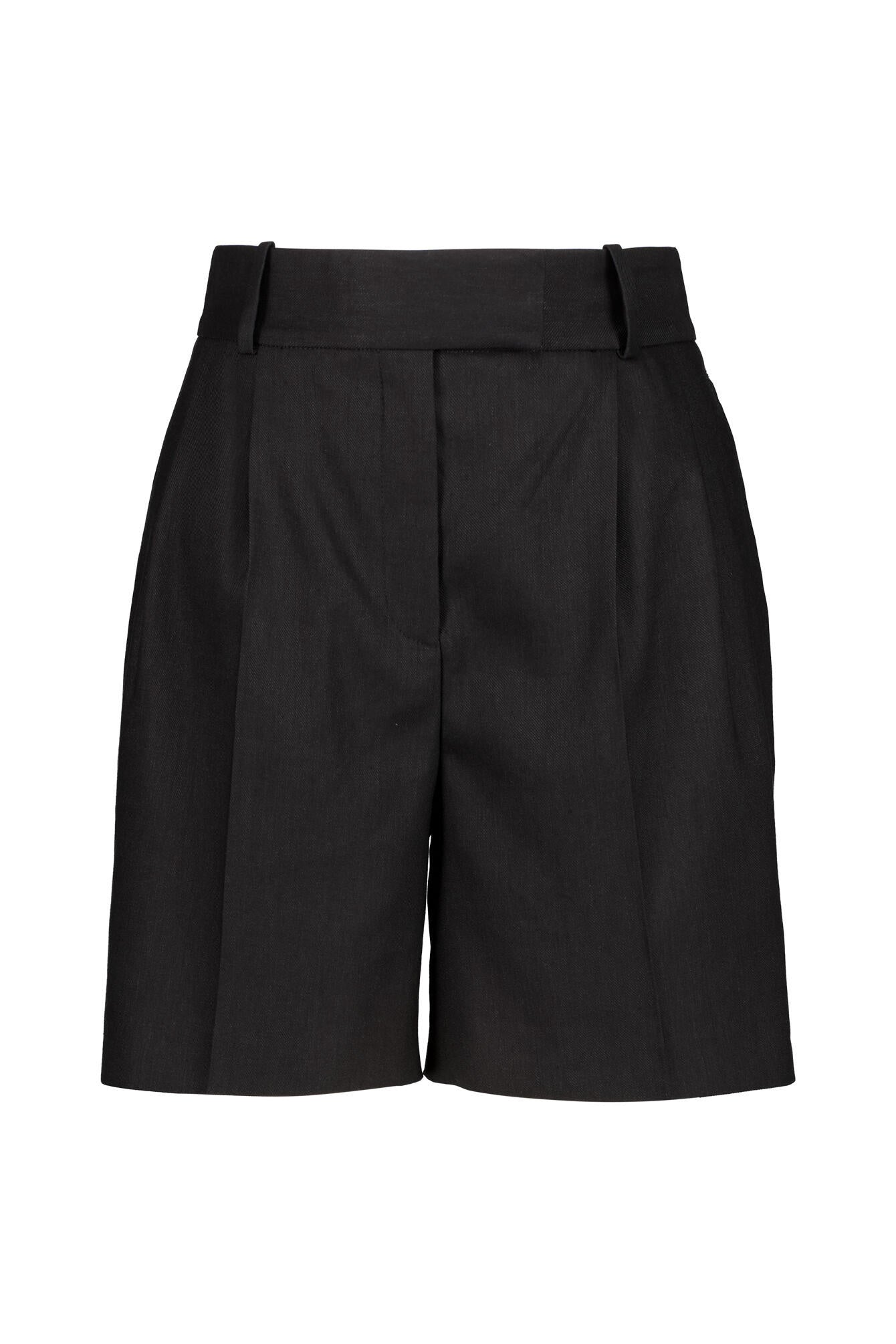 Shorts aus Leinen - 001-Black - Schwarz