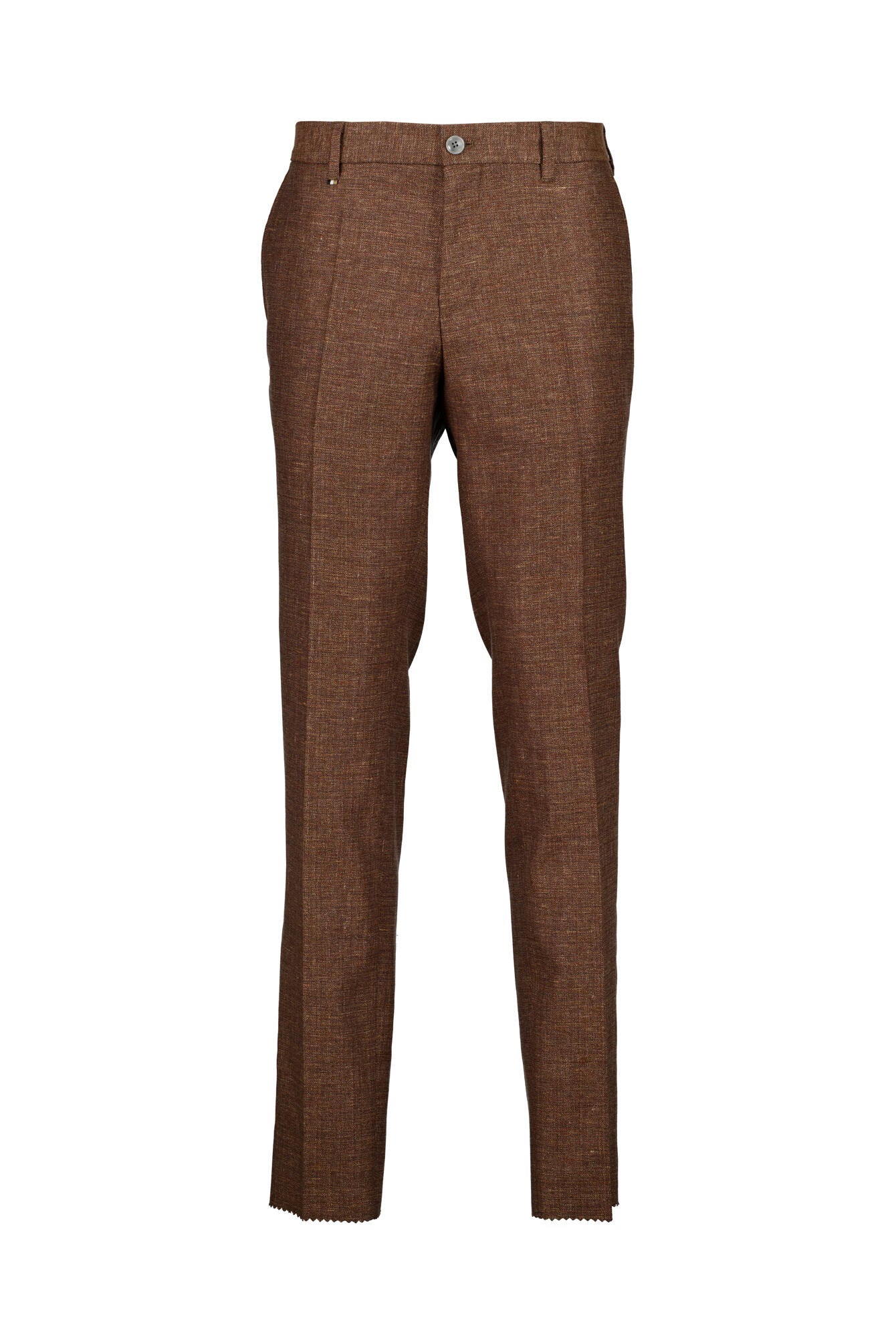 Business-Hose aus Leinen - 204-Dark Brown - Braun