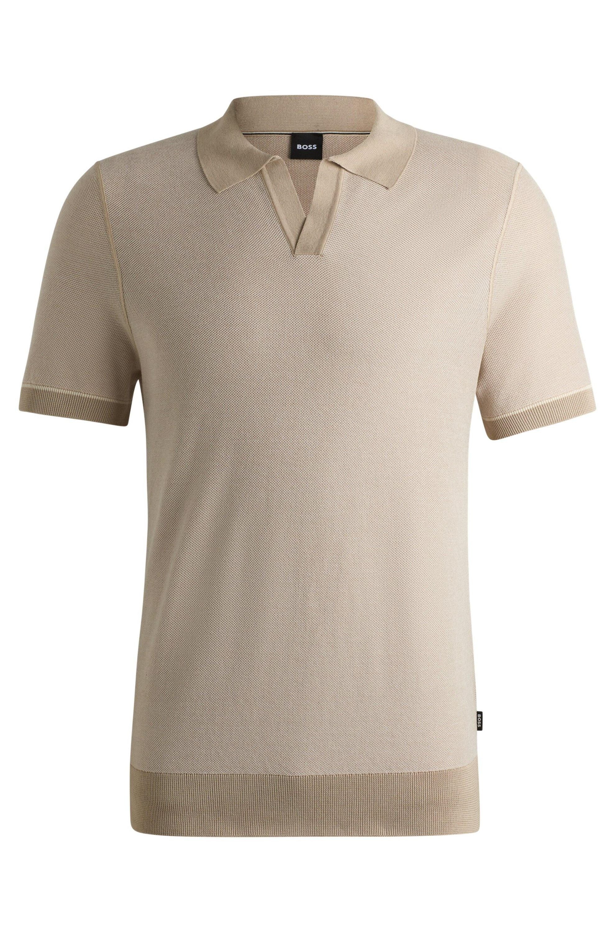 Poloshirt aus Baumwollmix - 131-Open White - Beige