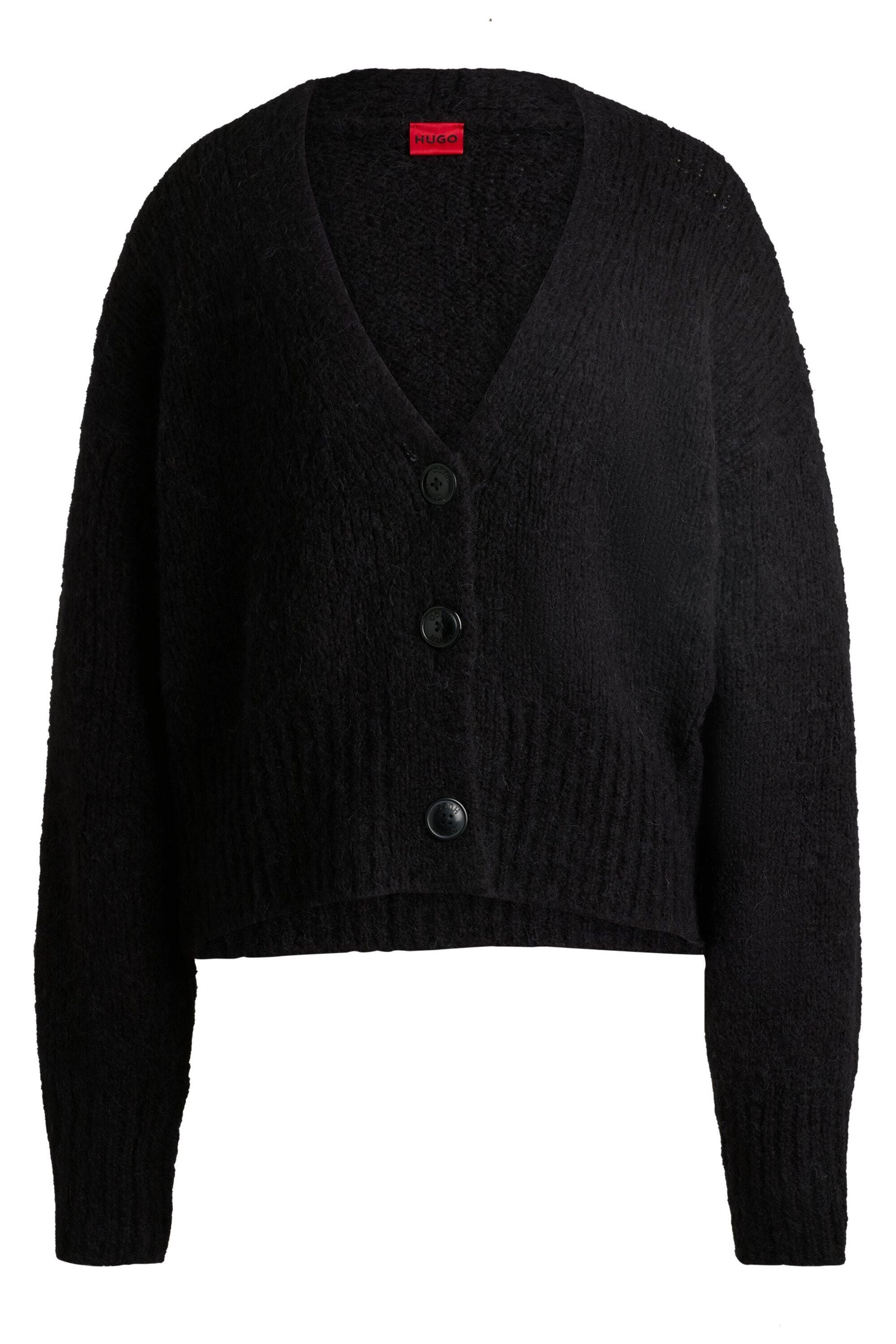 Cardigan aus Wolle - 001-Black - Schwarz