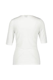 T-Shirt gerippt aus Lyocell - 100-White - Weiß