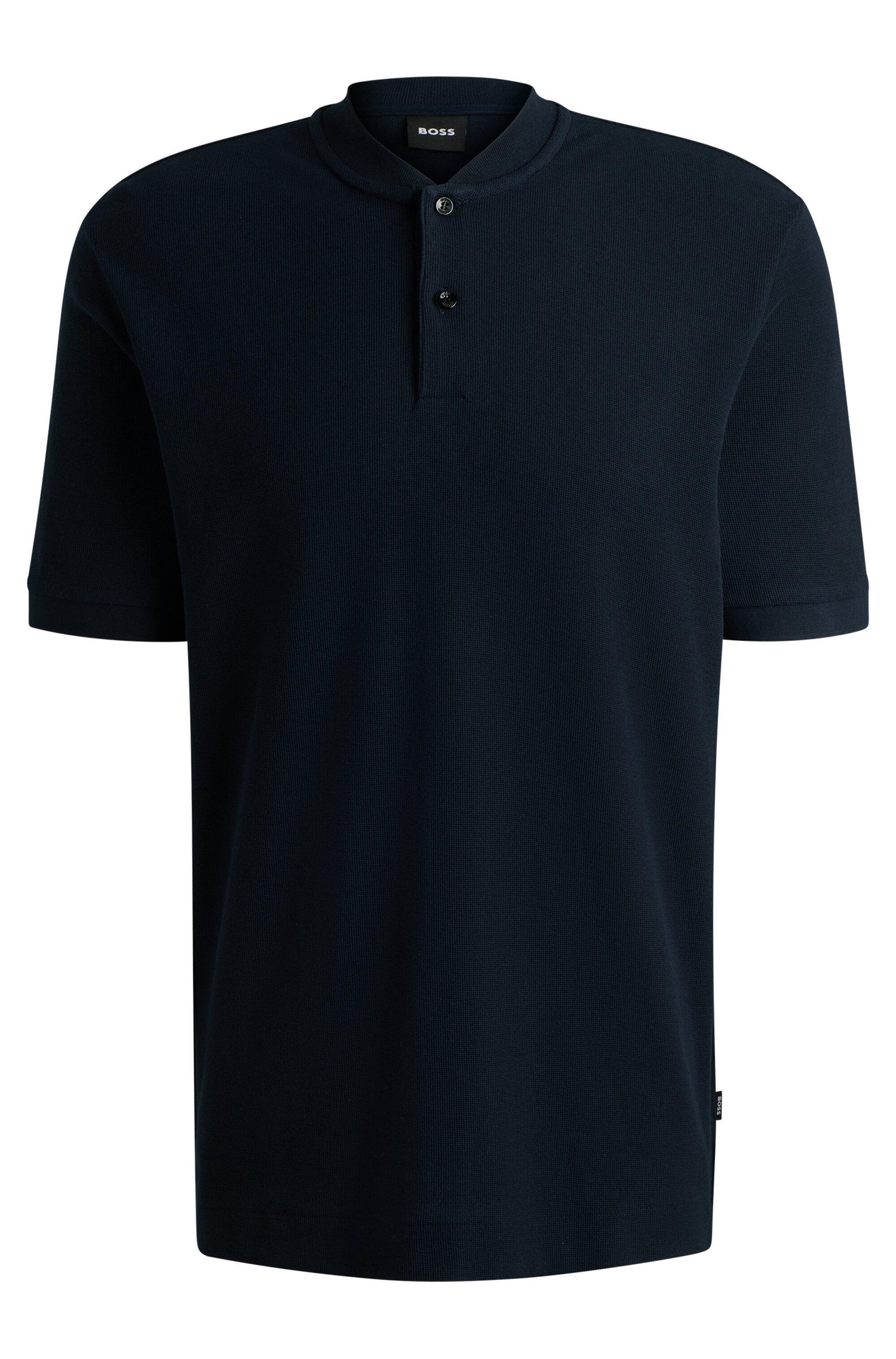 Strick-T-Shirt aus Baumwollmix - 404-Dark Blue - Blau